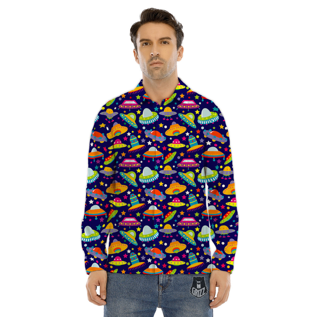 Tie Dye Swirl Colorful Print Pattern Men's Dress Shirts-grizzshop