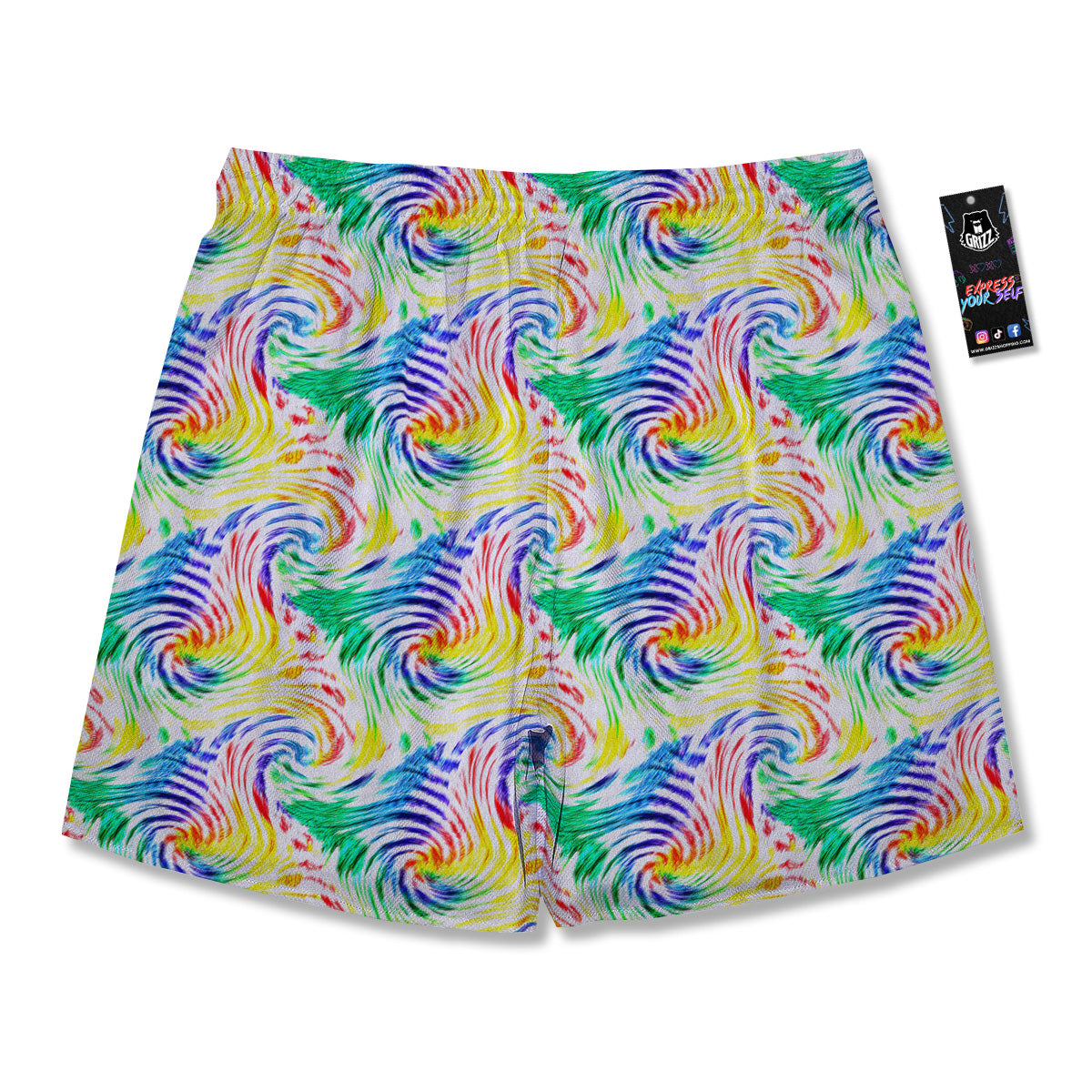 Tie Dye Swirl Colorful Print Pattern Men's Running Shorts-grizzshop