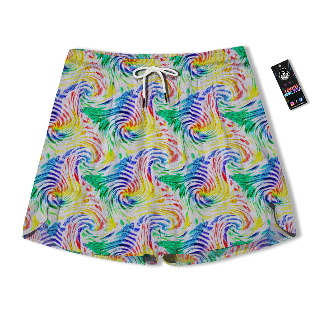 Tie Dye Swirl Colorful Print Pattern Men's Running Shorts-grizzshop