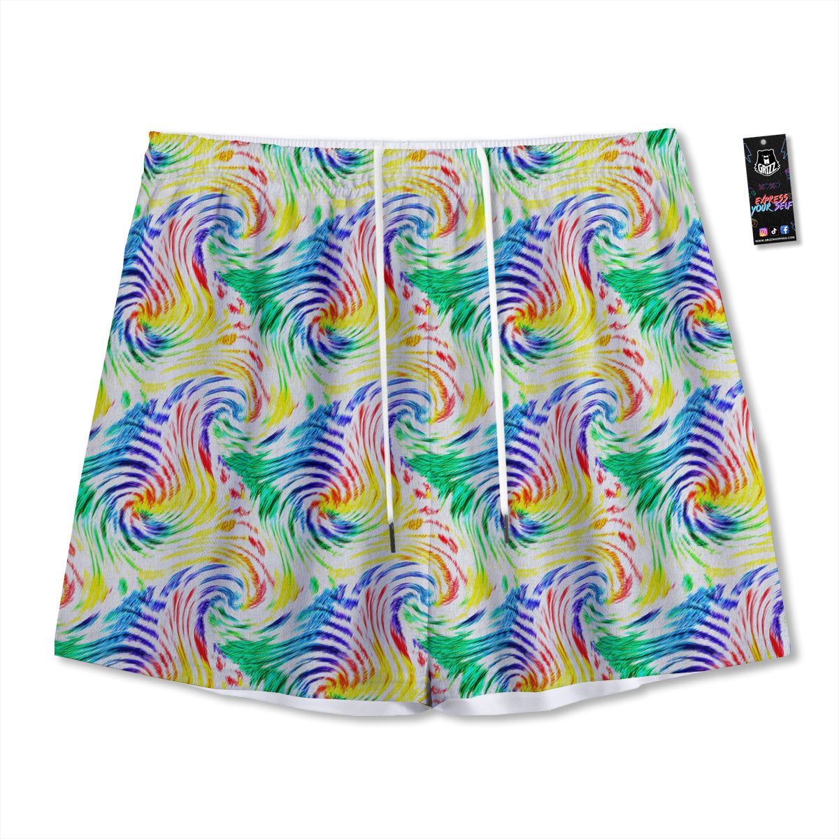 Trippy Psychedelic Dark Print Mesh Shorts