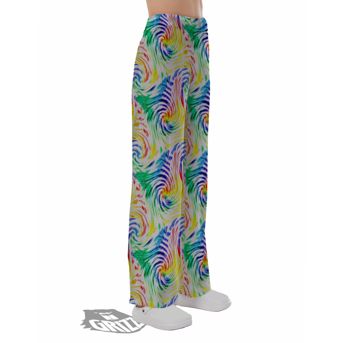 Tie Dye Swirl Colorful Print Pattern Pajama Pants-grizzshop