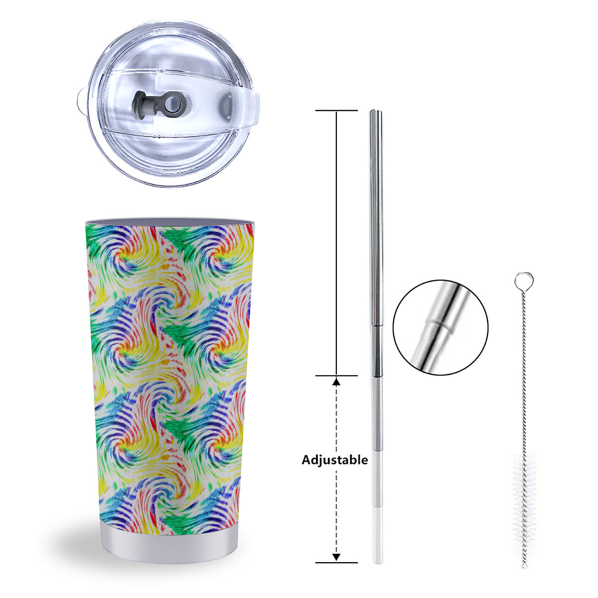 Tie Dye Swirl Colorful Print Pattern Tumbler-grizzshop