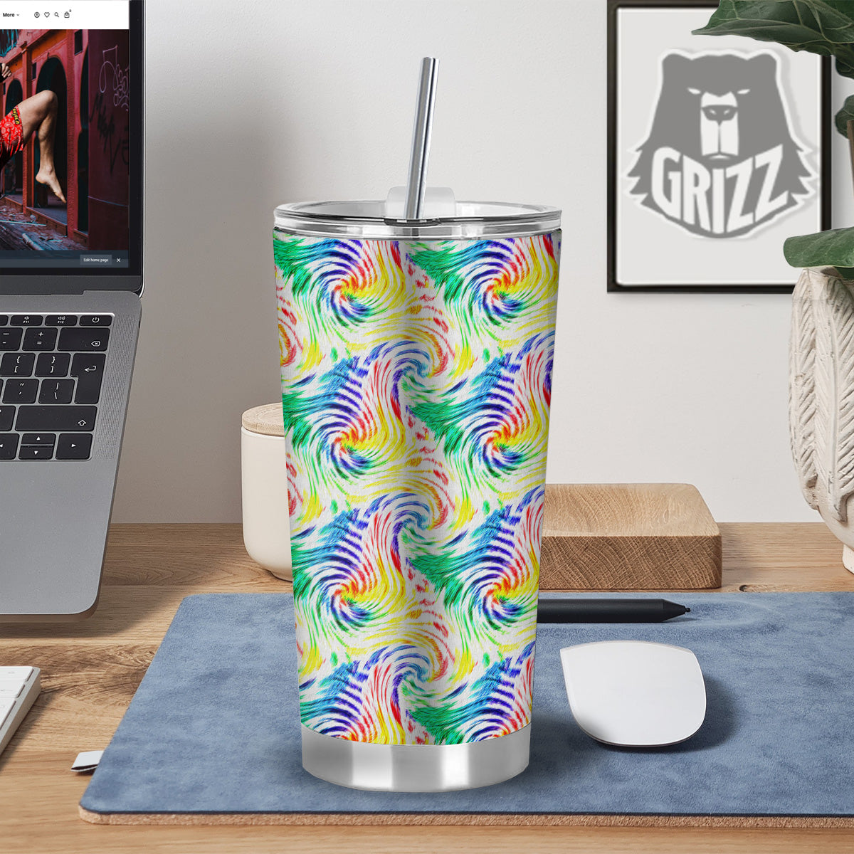 Tie Dye Swirl Colorful Print Pattern Tumbler-grizzshop