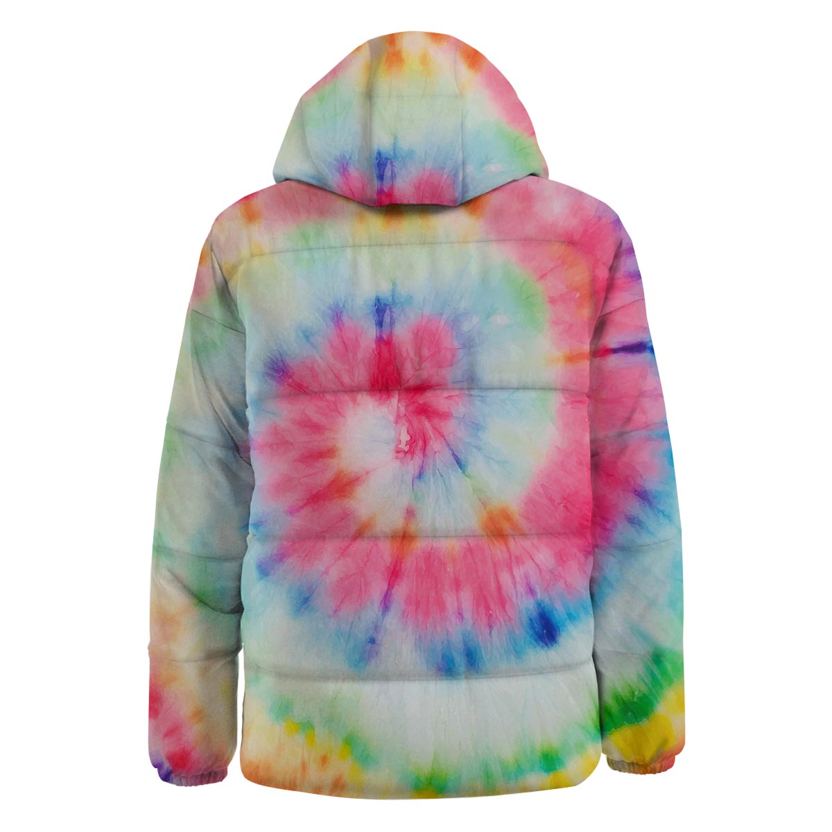Tie Dye Swirl Print Down Jacket-grizzshop