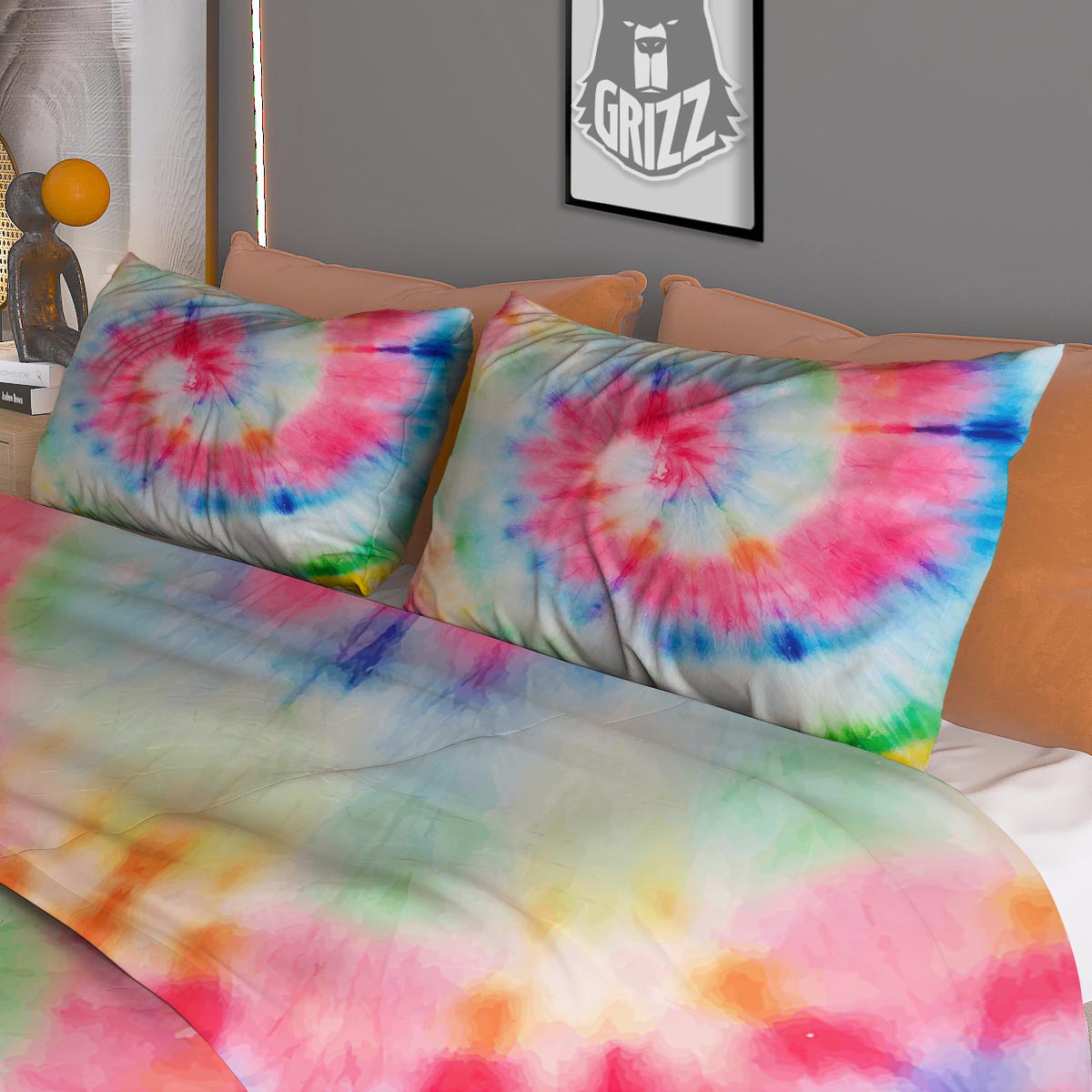 Tie Dye Swirl Print Duvet Cover Bedding Set