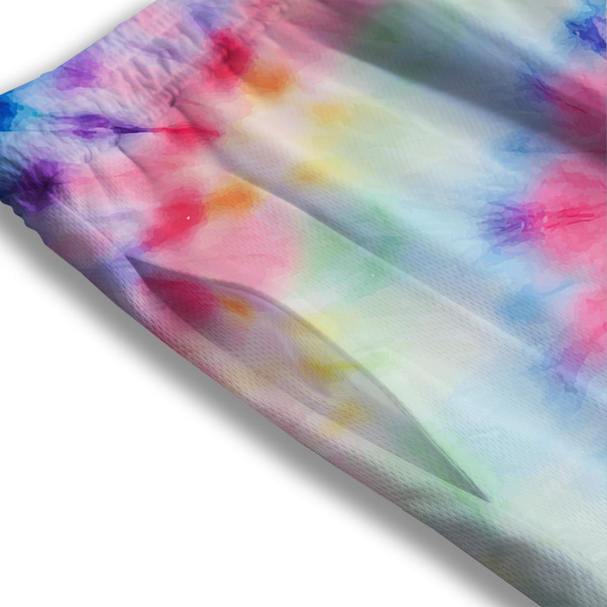 Tie Dye Swirl Print Mesh Shorts