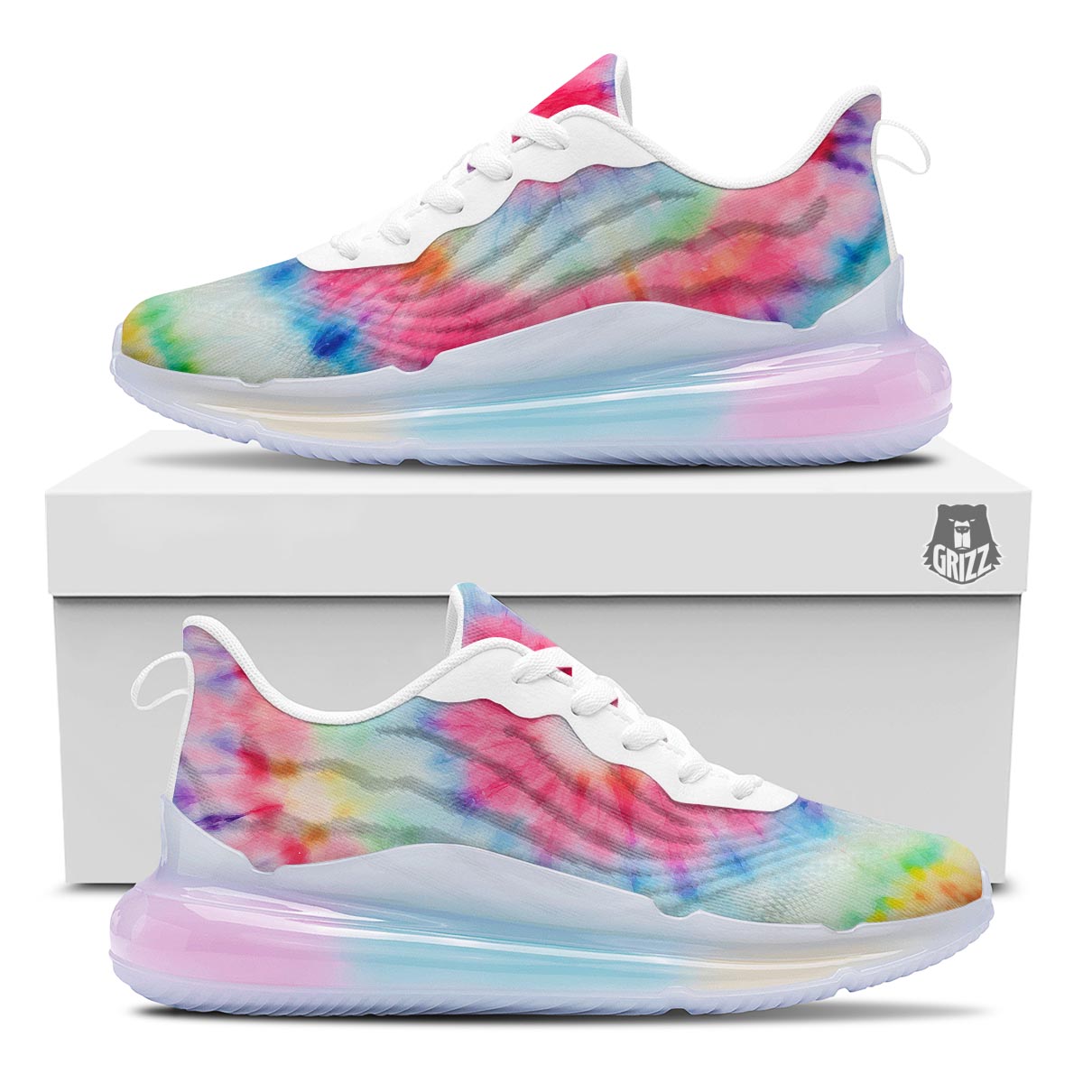 Tie Dye Swirl Print Running Sneakers-grizzshop