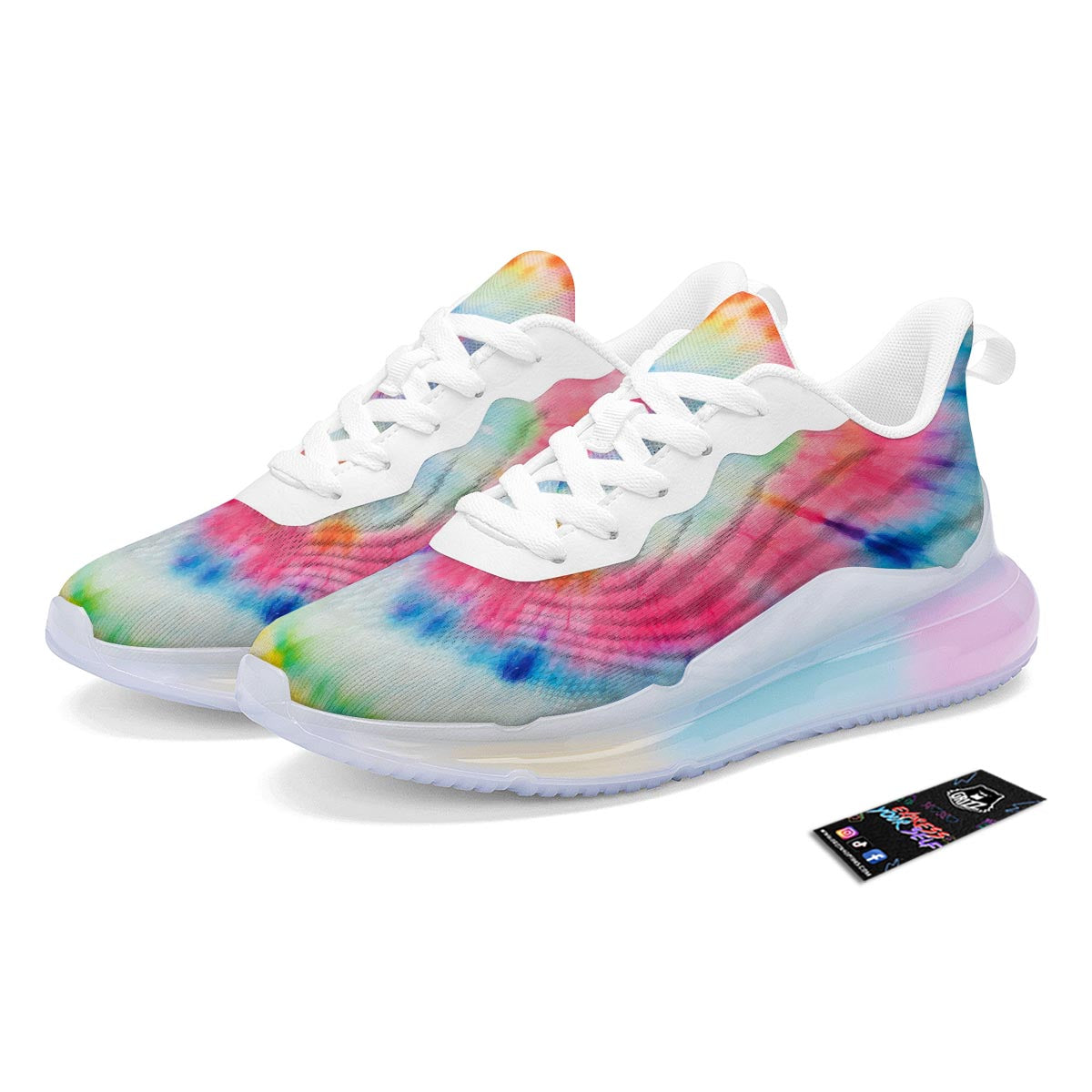 Tie Dye Swirl Print Running Sneakers-grizzshop