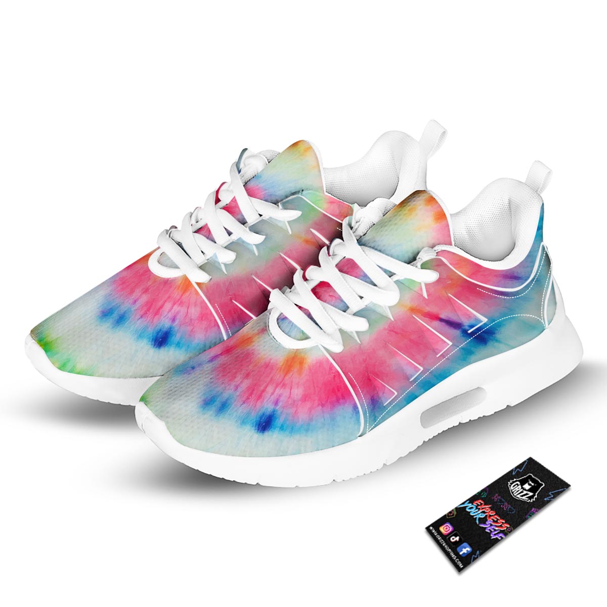 Tie Dye Swirl Print Tennis Shoes-grizzshop