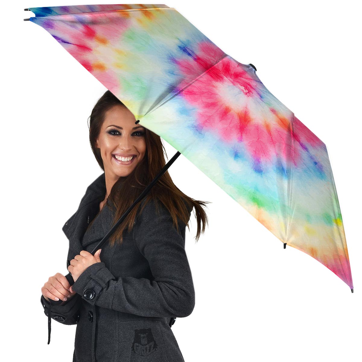 Tie Dye Swirl Print Umbrella-grizzshop