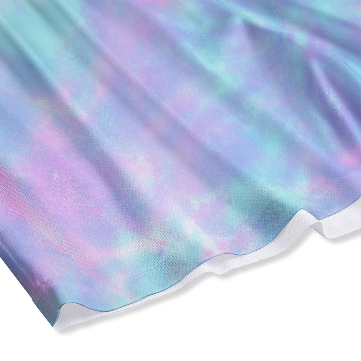 Tie Dye Teal And Pink Print Mesh Shorts