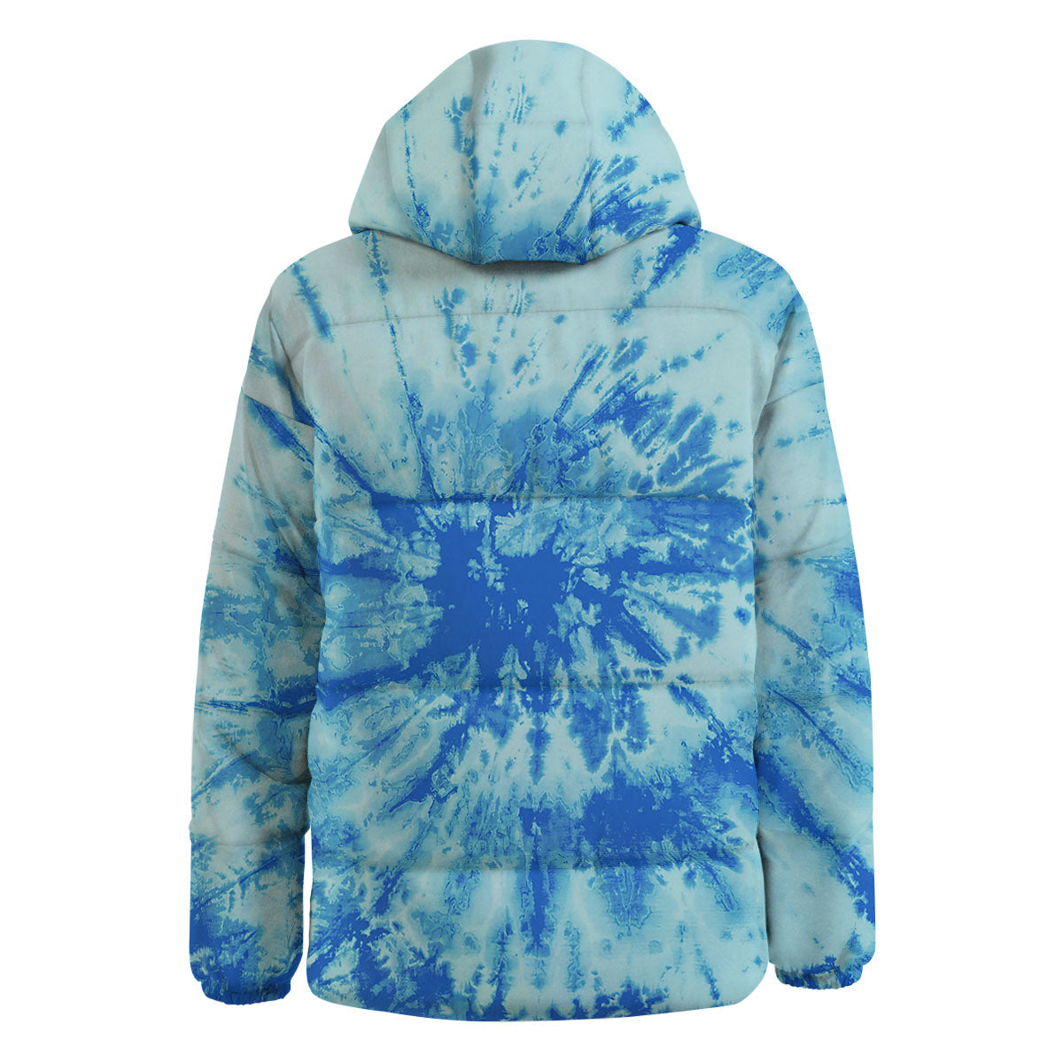 Tie Dye Turquoise Print Down Jacket-grizzshop