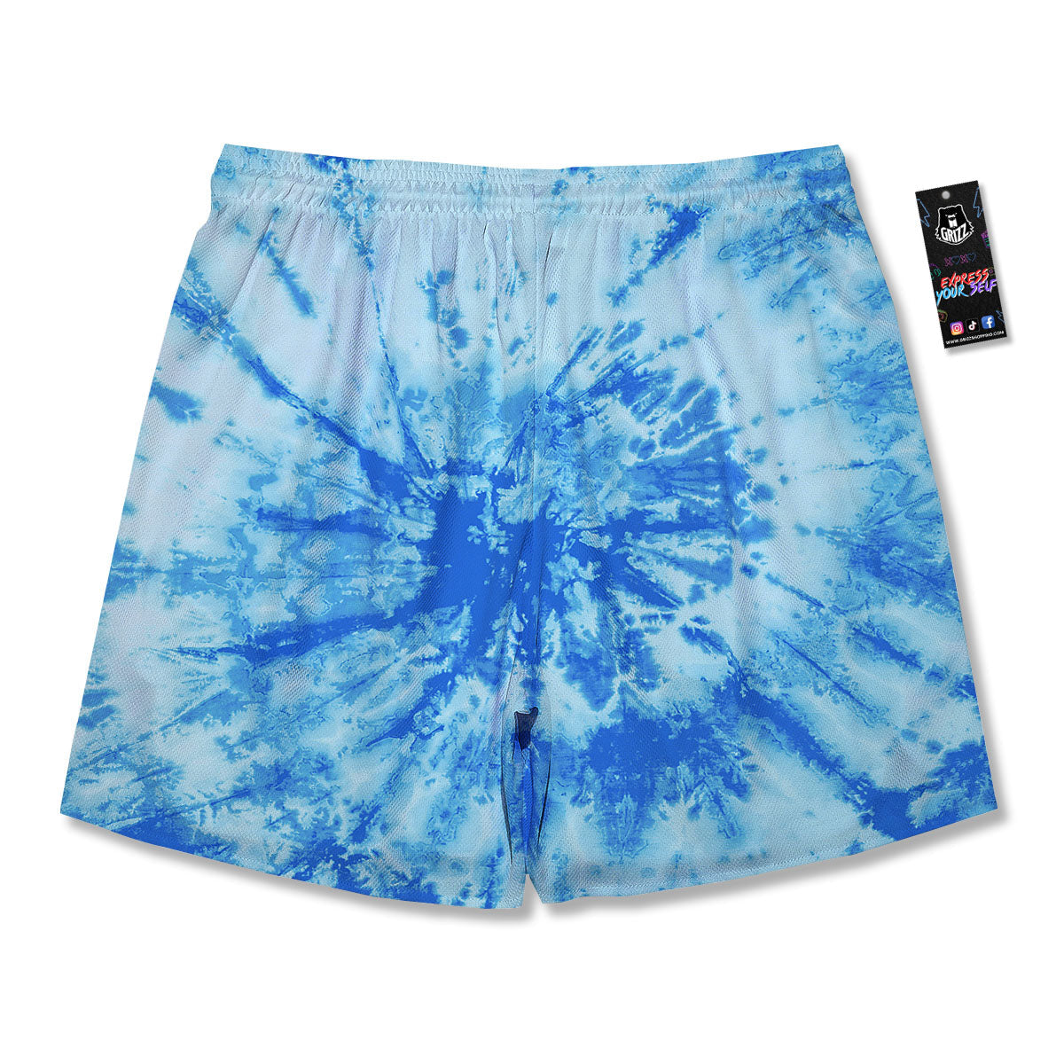 Tie Dye Turquoise Print Men's Running Shorts-grizzshop
