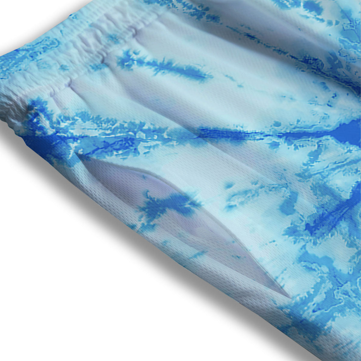 Tie Dye Turquoise Print Mesh Shorts