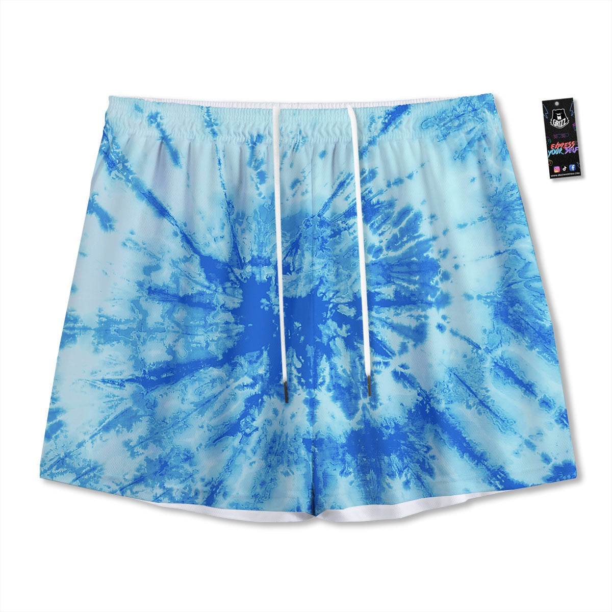Tie Dye Turquoise Print Mesh Shorts