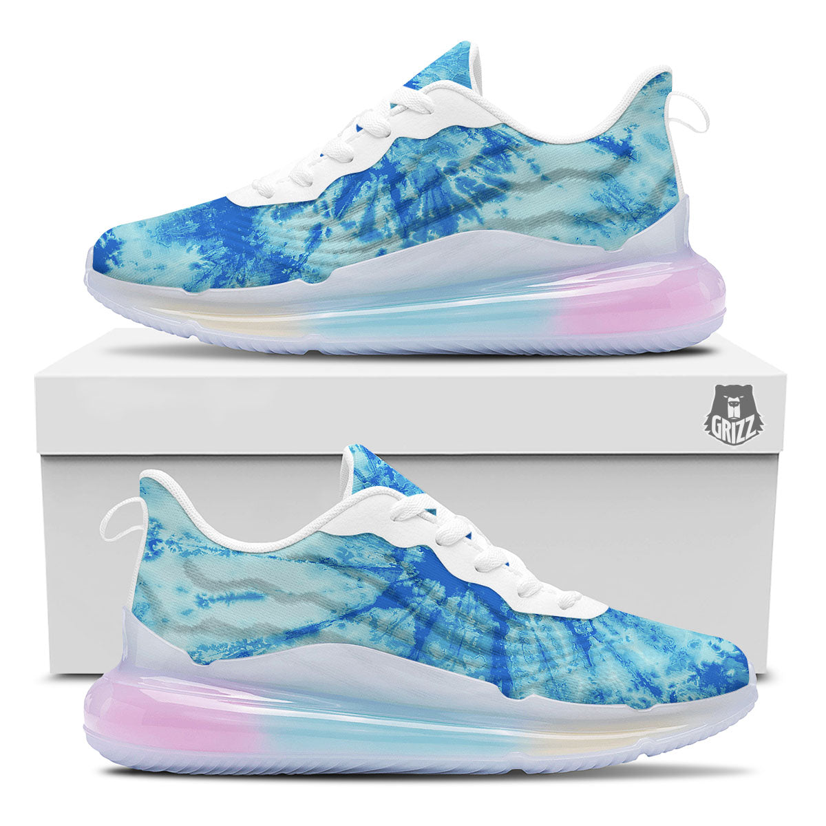 Tie Dye Turquoise Print Running Sneakers-grizzshop