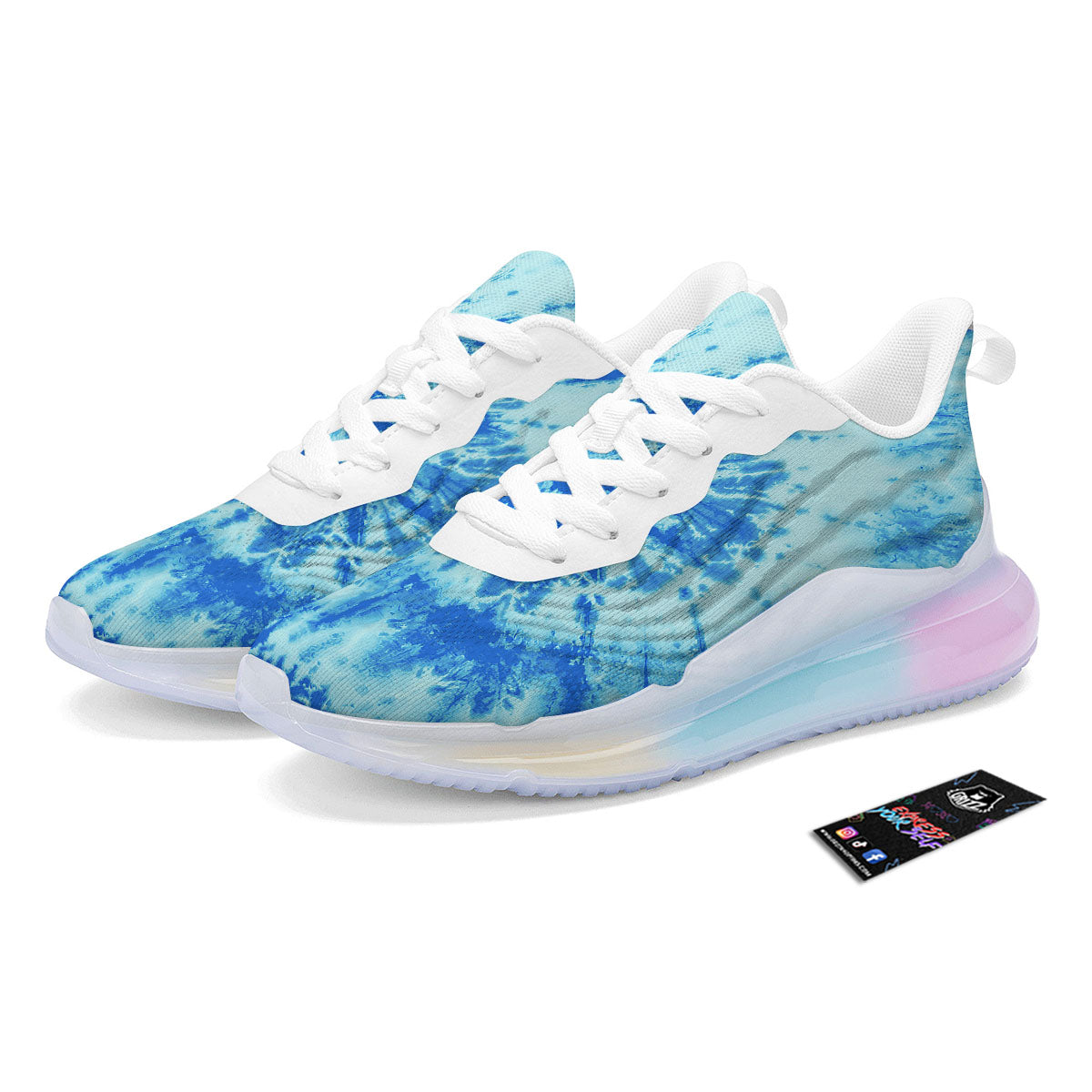 Tie Dye Turquoise Print Running Sneakers-grizzshop