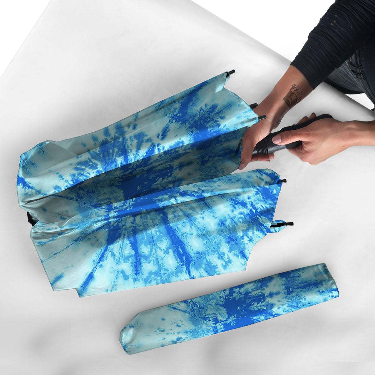 Tie Dye Turquoise Print Umbrella-grizzshop