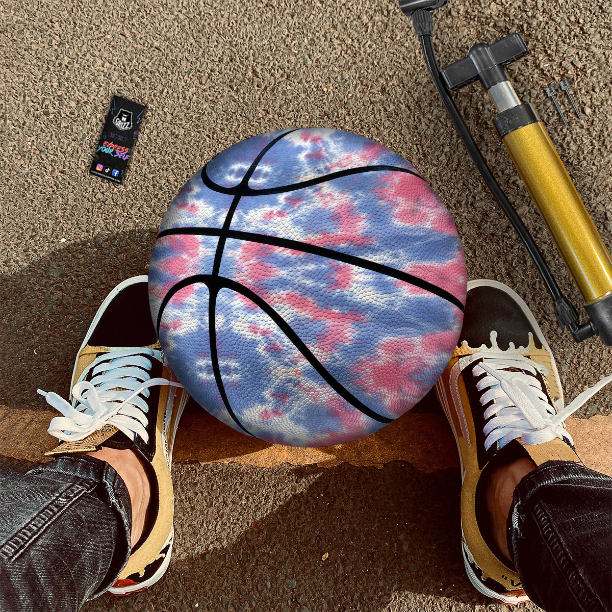 Tie Dye Two Tone Print Pattern Basketball-grizzshop