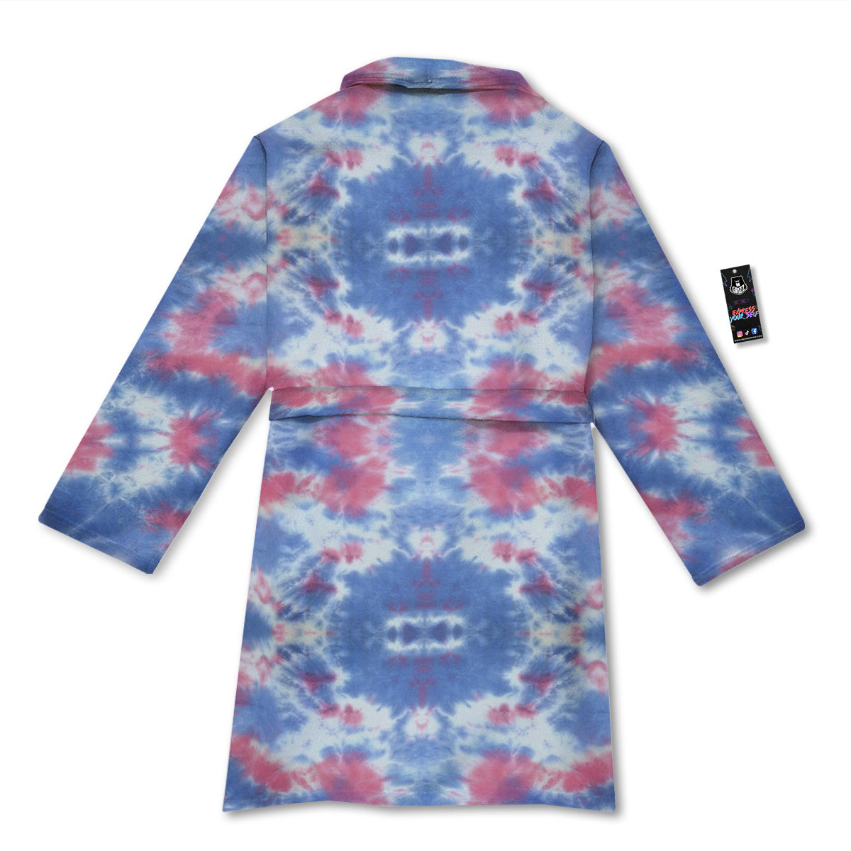 Tie Dye Two Tone Print Pattern Bathrobe-grizzshop