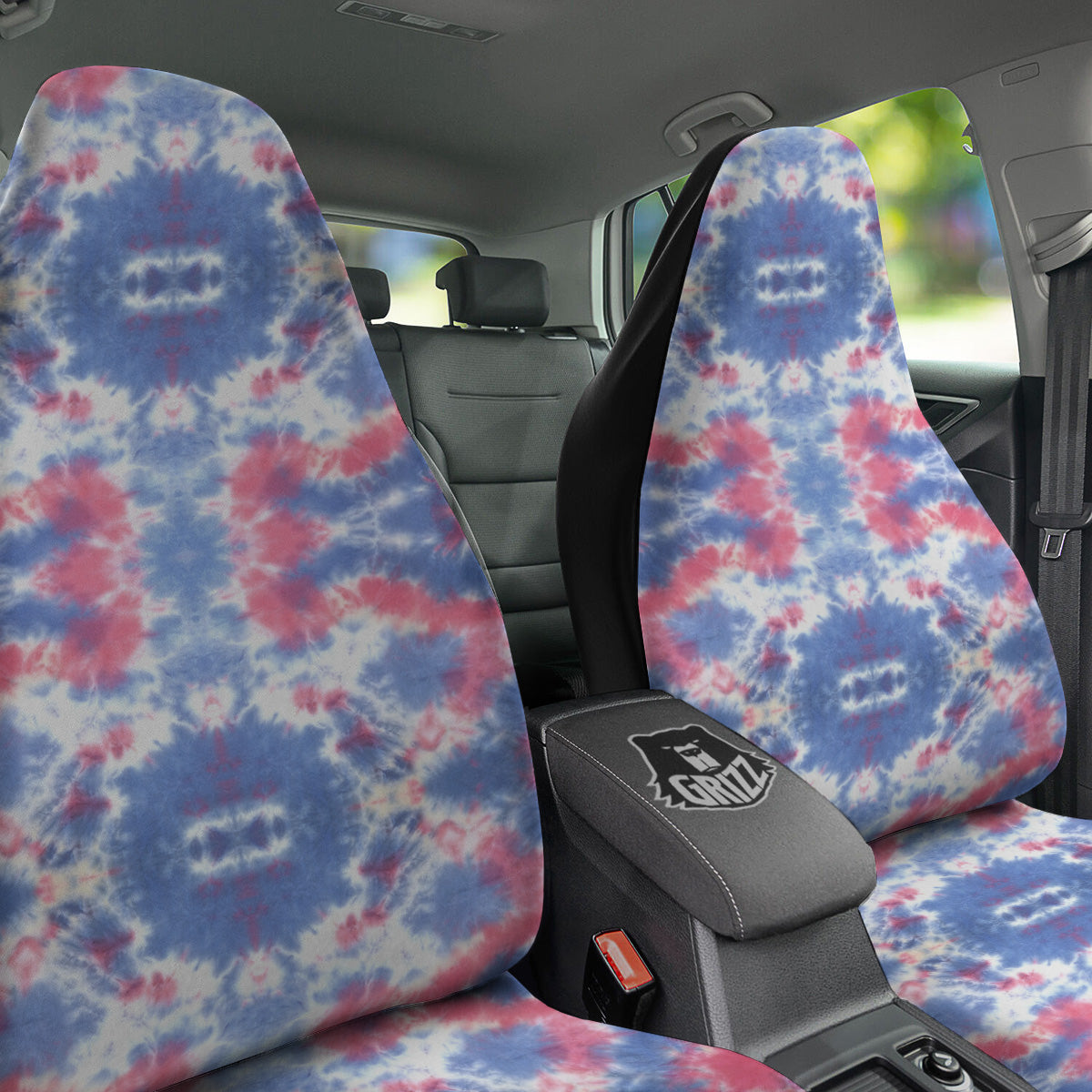 Tie Dye Two Tone Print Pattern Car Seat Covers-grizzshop