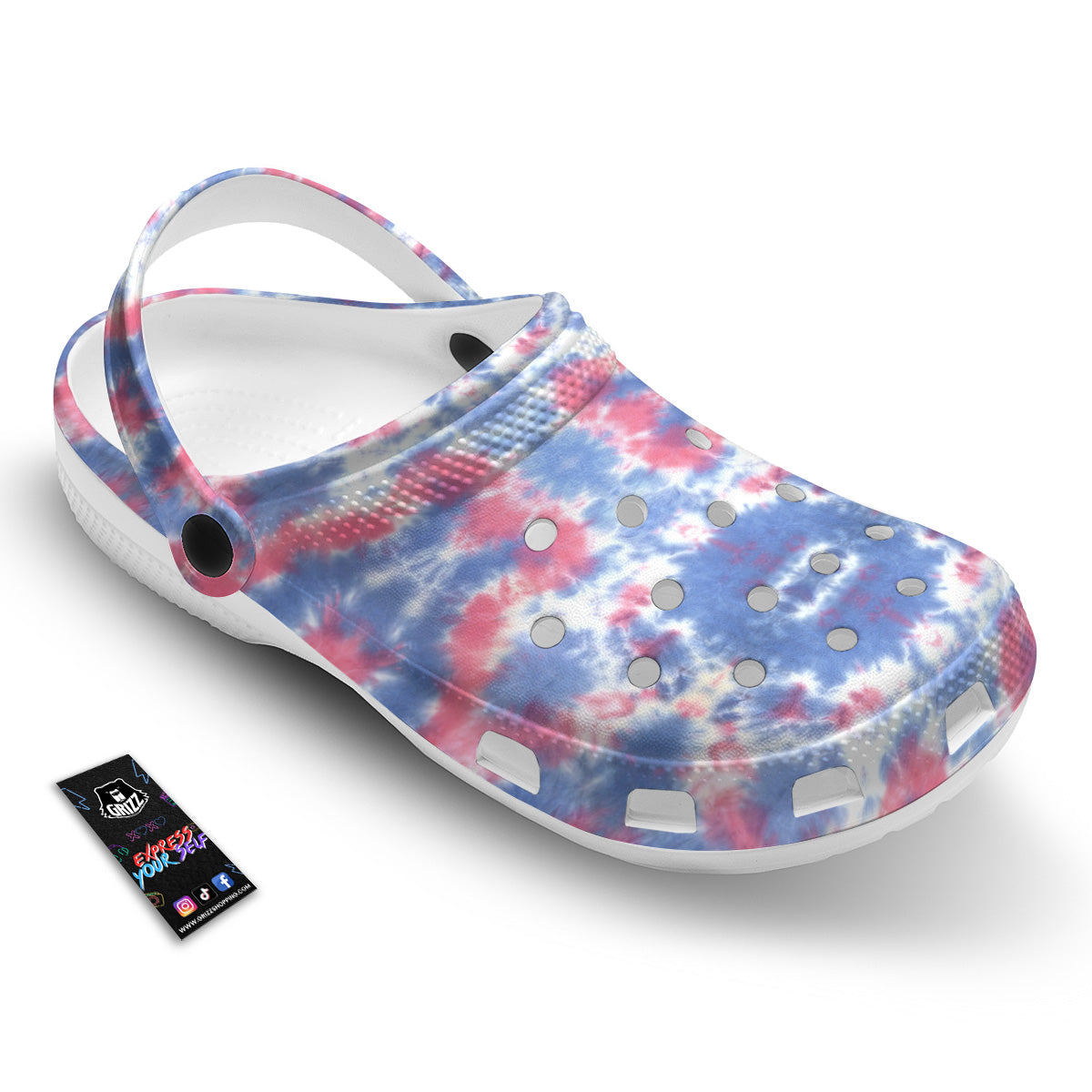 Tie Dye Two Tone Print Pattern Clog-grizzshop