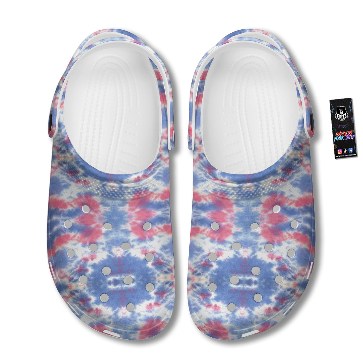 Tie Dye Two Tone Print Pattern Clog-grizzshop