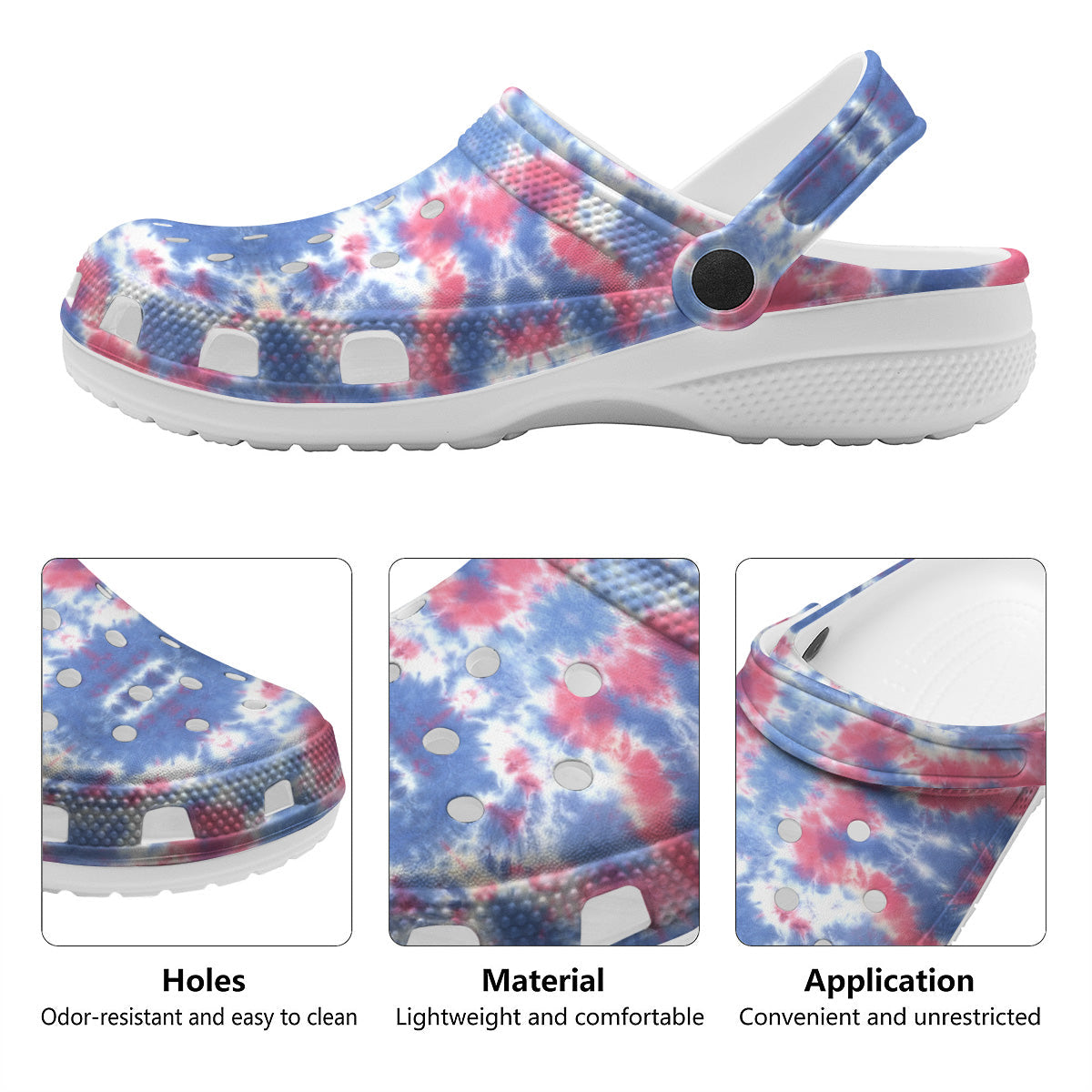 Tie Dye Two Tone Print Pattern Clog-grizzshop