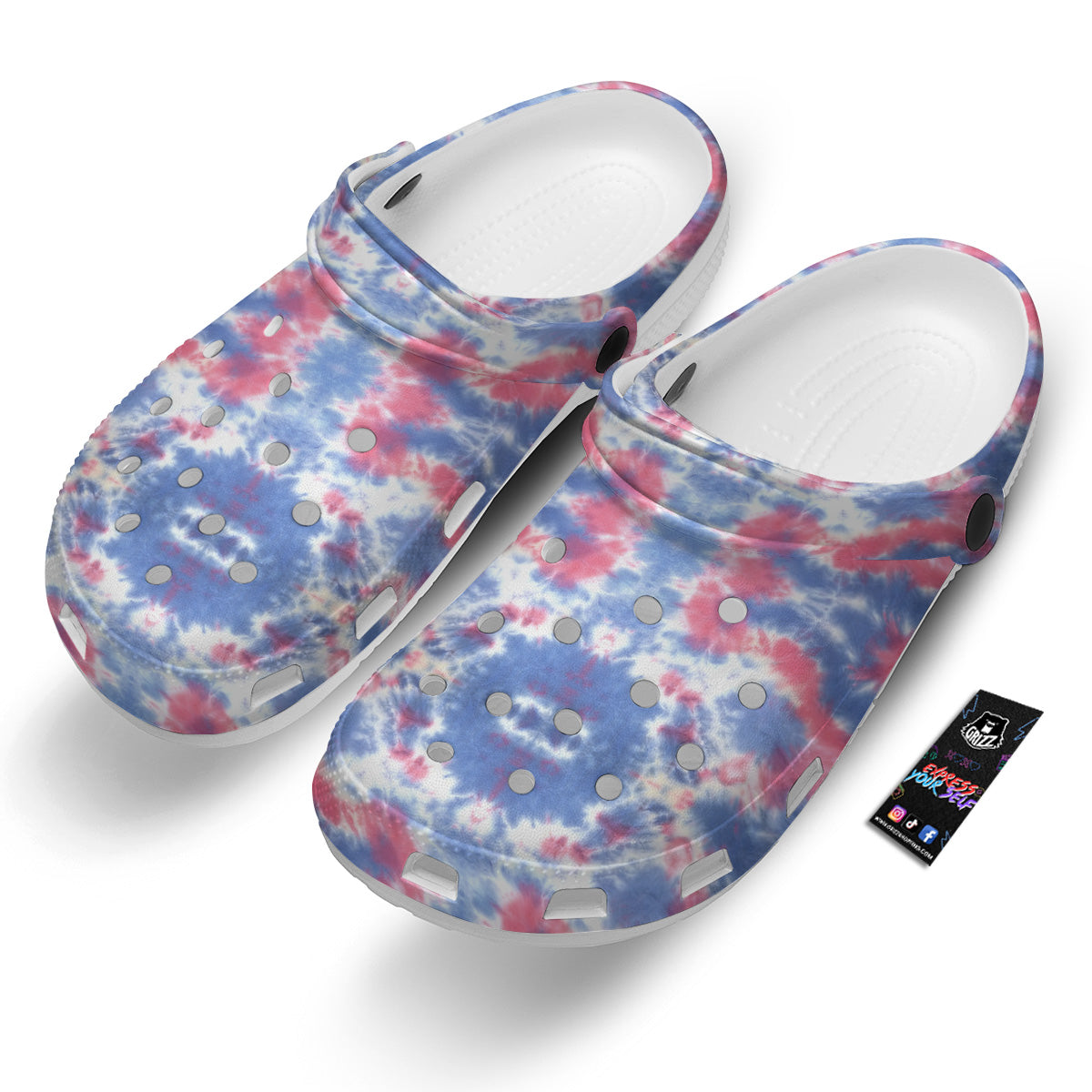 Tie Dye Two Tone Print Pattern Clog-grizzshop