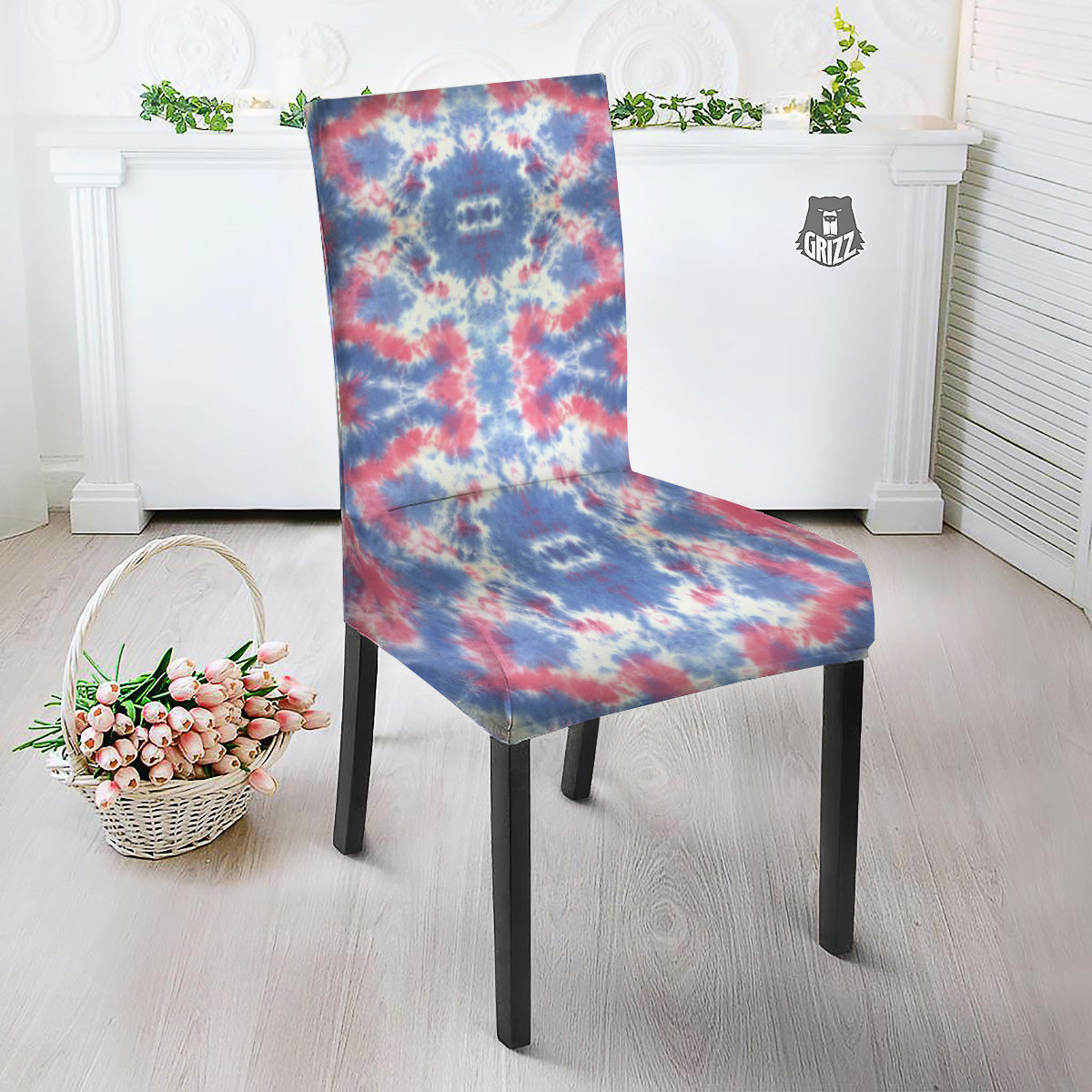 Tie Dye Two Tone Print Pattern Dining Chair Slipcover-grizzshop