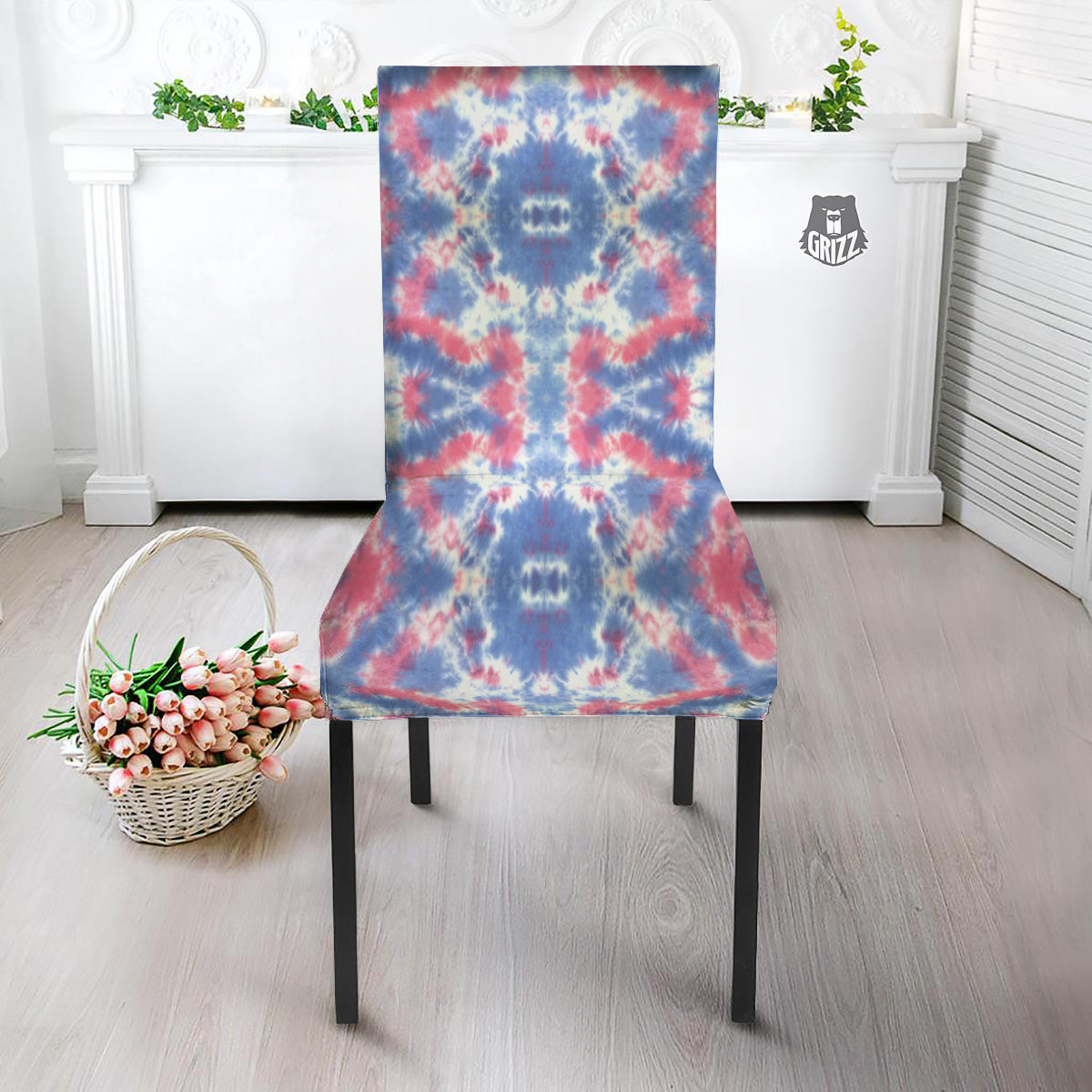 Tie Dye Two Tone Print Pattern Dining Chair Slipcover-grizzshop