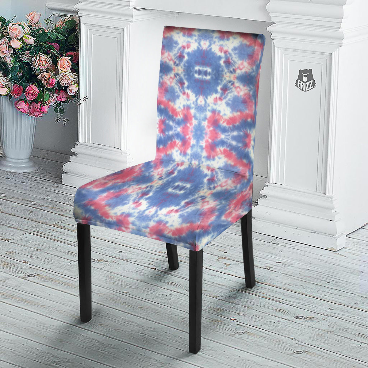 Tie Dye Two Tone Print Pattern Dining Chair Slipcover-grizzshop