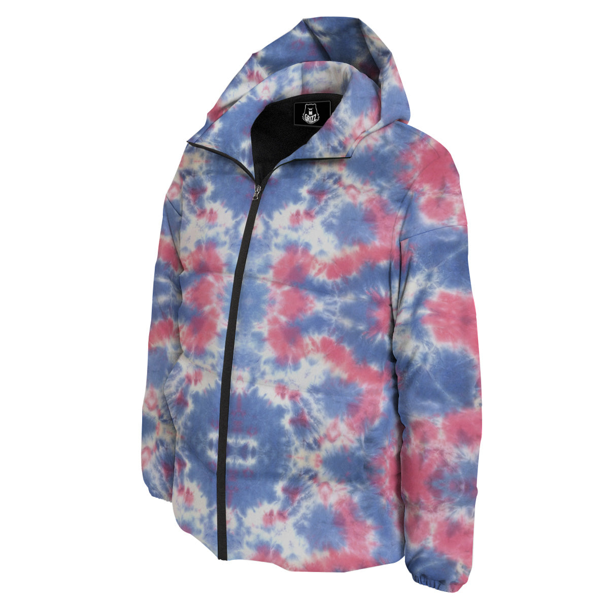 Tie Dye Two Tone Print Pattern Down Jacket-grizzshop
