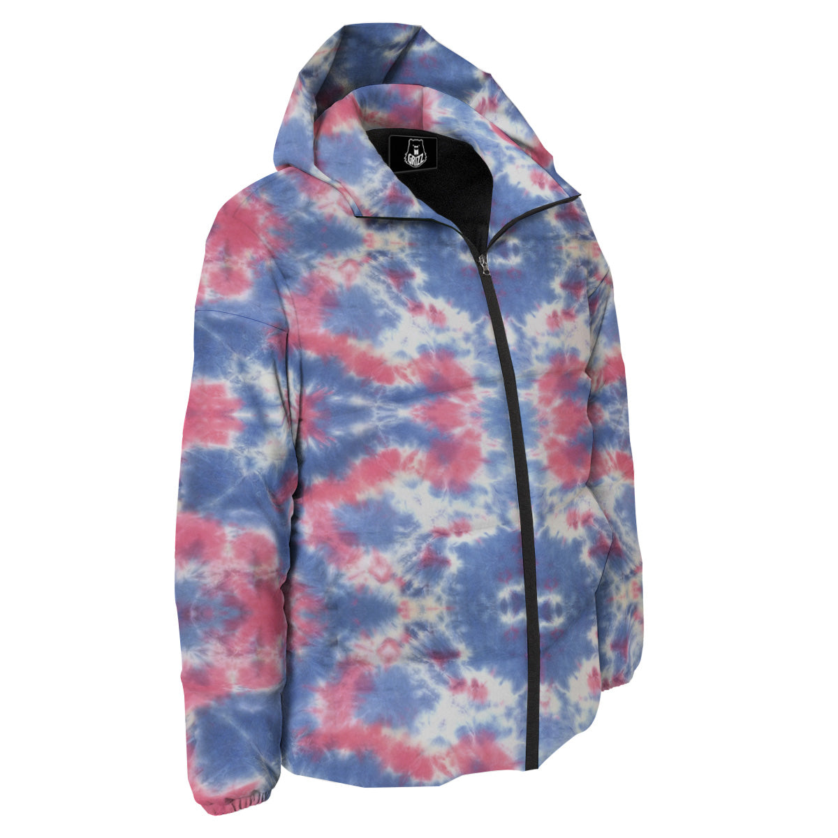 Tie Dye Two Tone Print Pattern Down Jacket-grizzshop