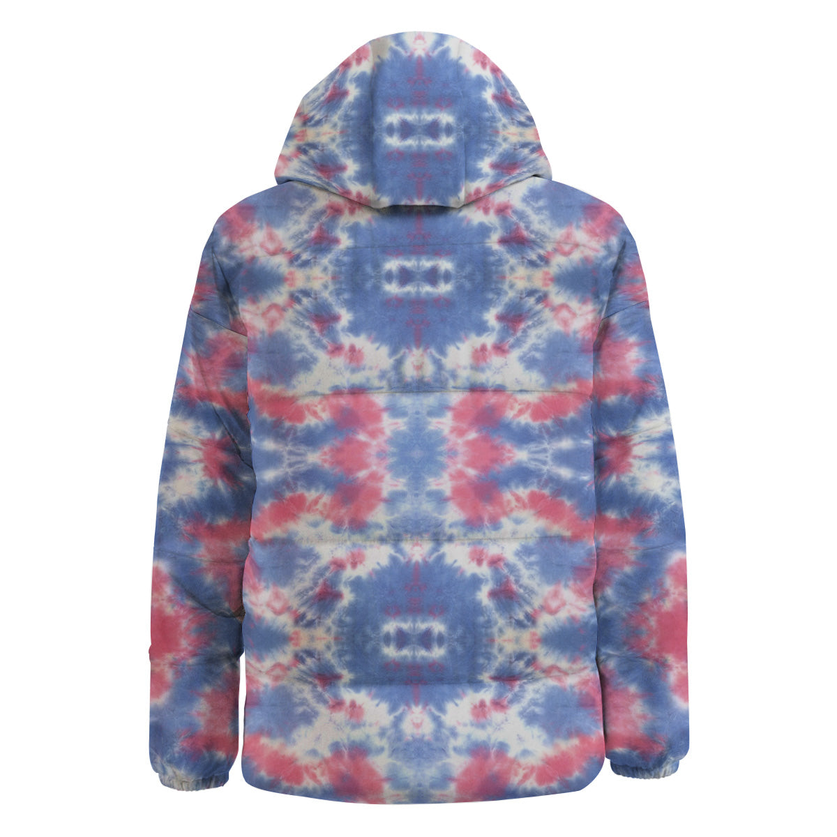 Tie Dye Two Tone Print Pattern Down Jacket-grizzshop