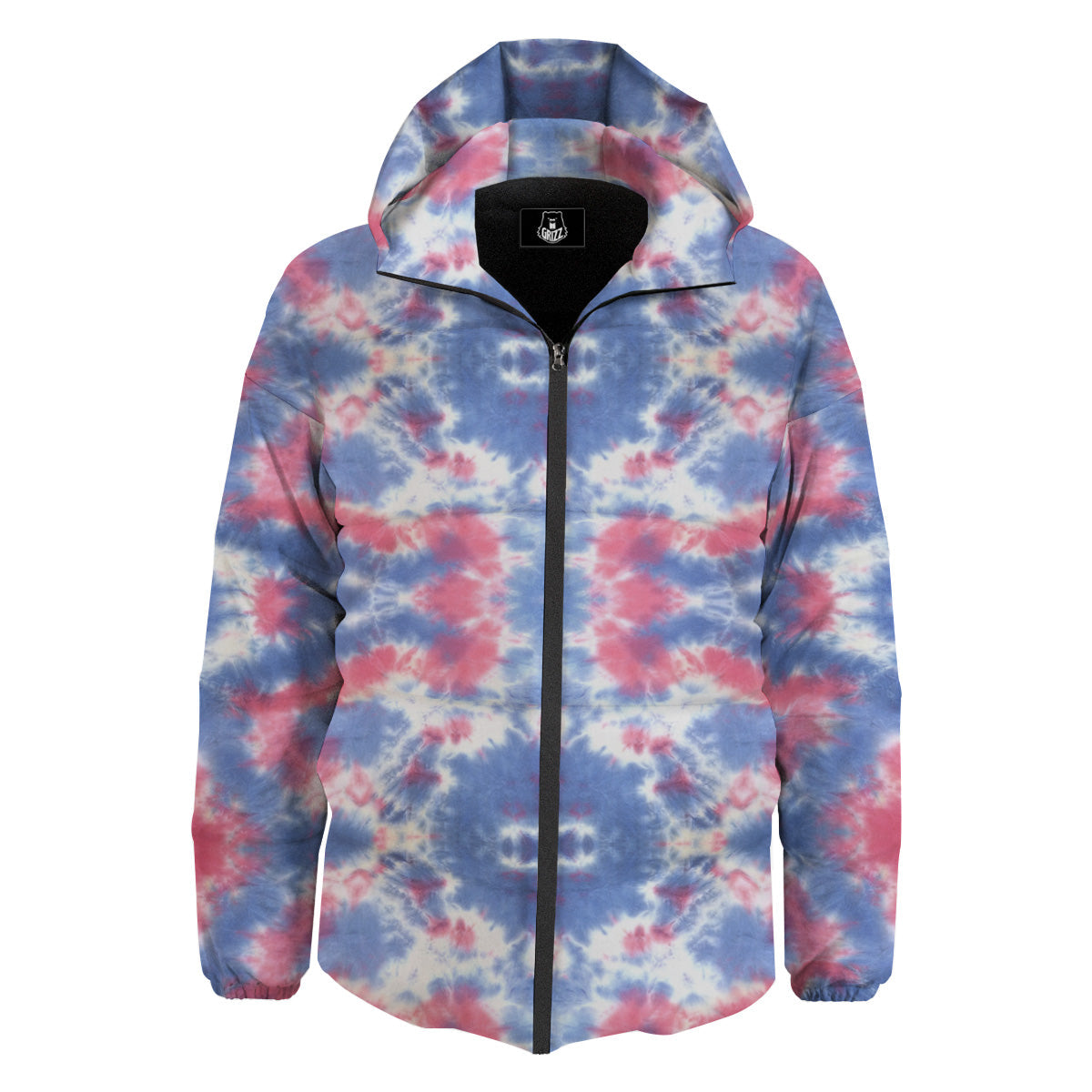 Tie Dye Two Tone Print Pattern Down Jacket-grizzshop