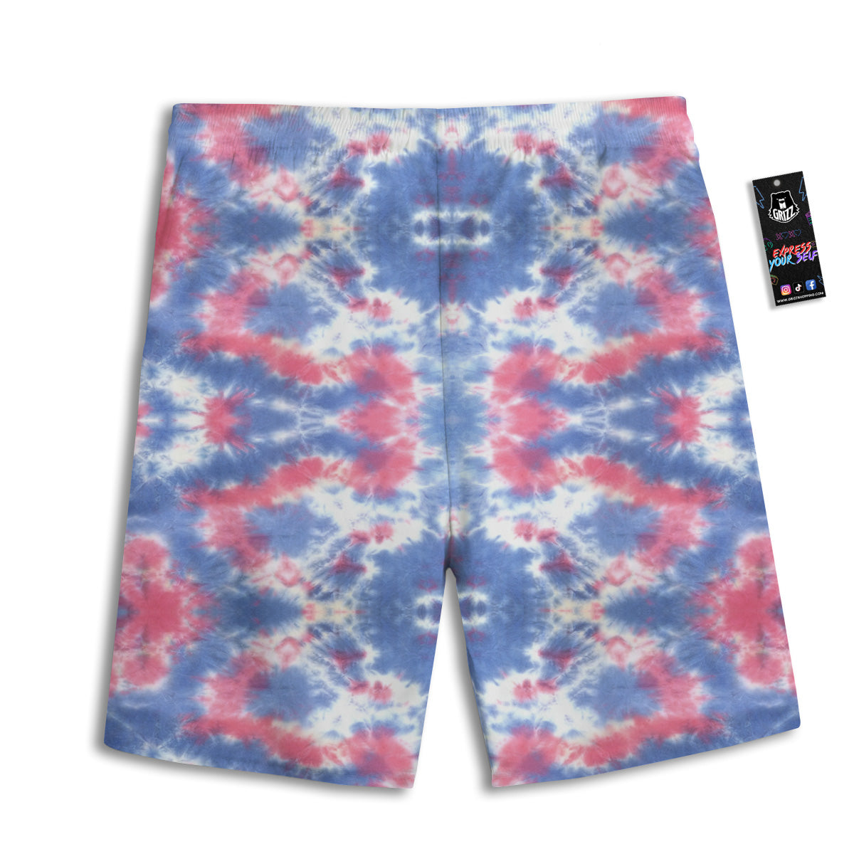 Tie Dye Two Tone Print Pattern Men's Athletic Shorts