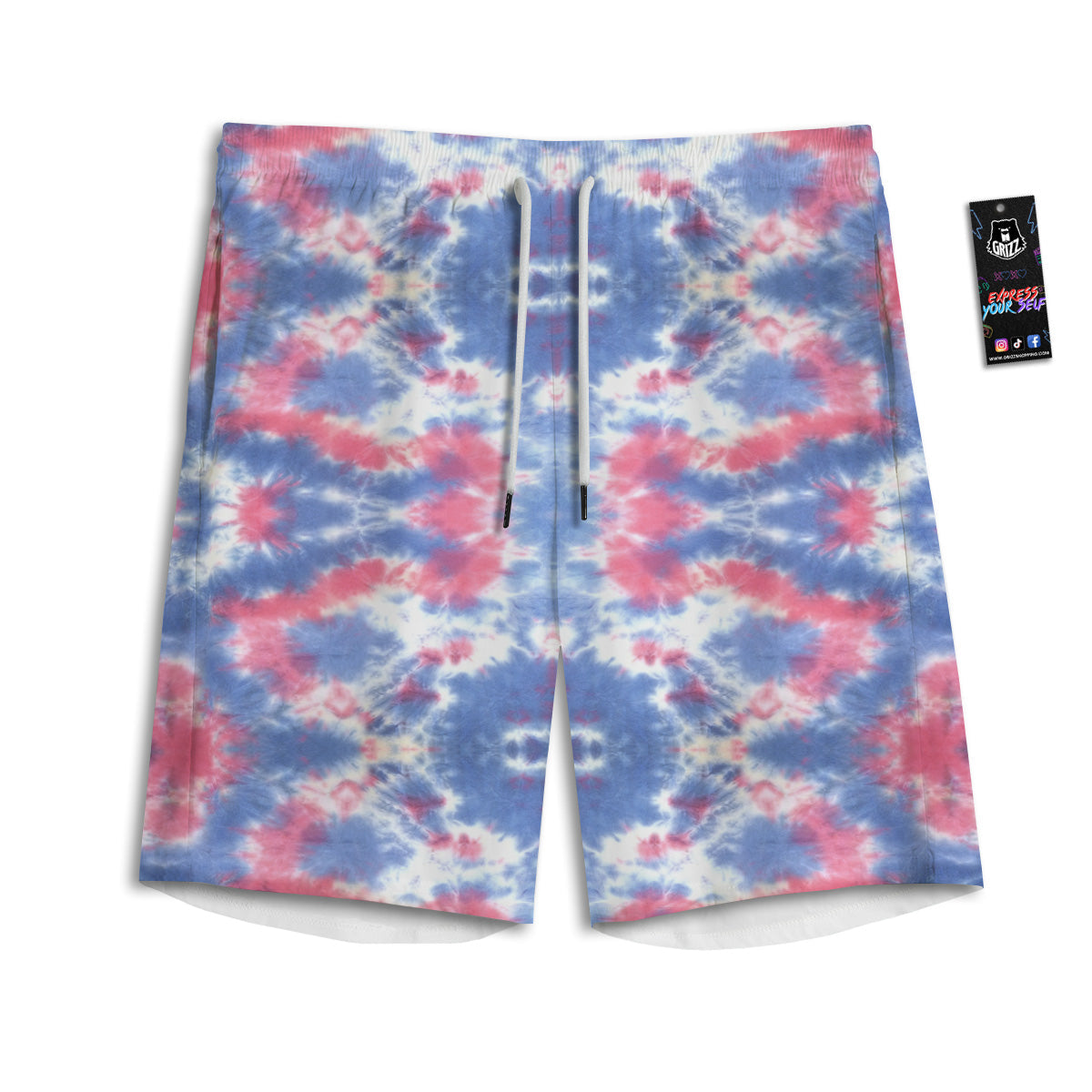 Tie Dye Two Tone Print Pattern Men's Athletic Shorts