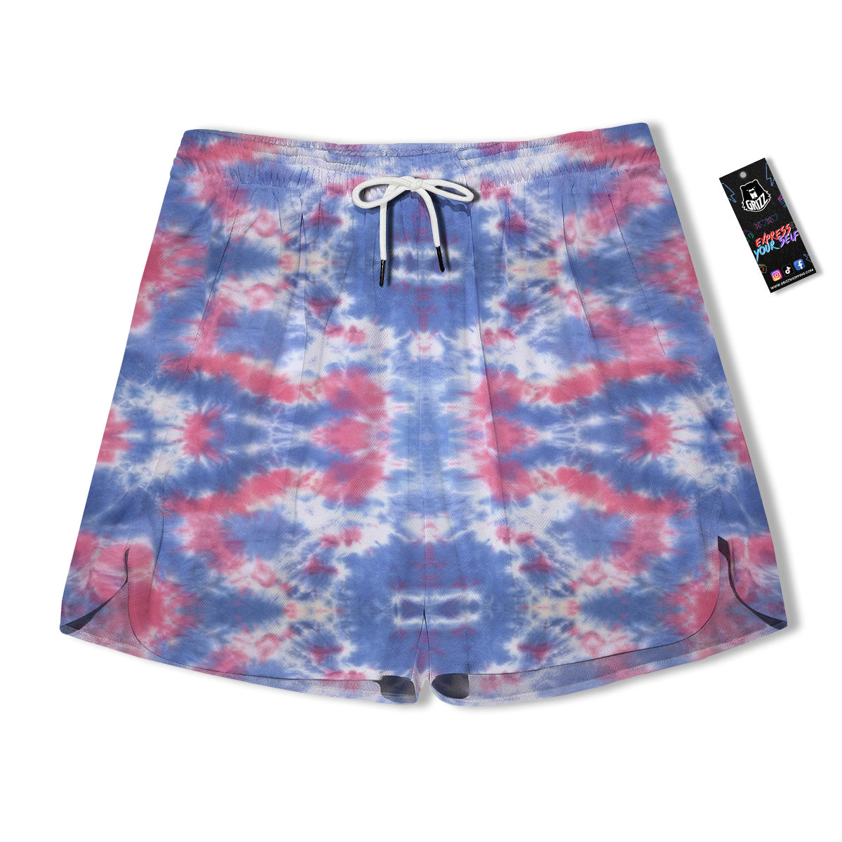 Tie Dye Two Tone Print Pattern Men's Running Shorts-grizzshop