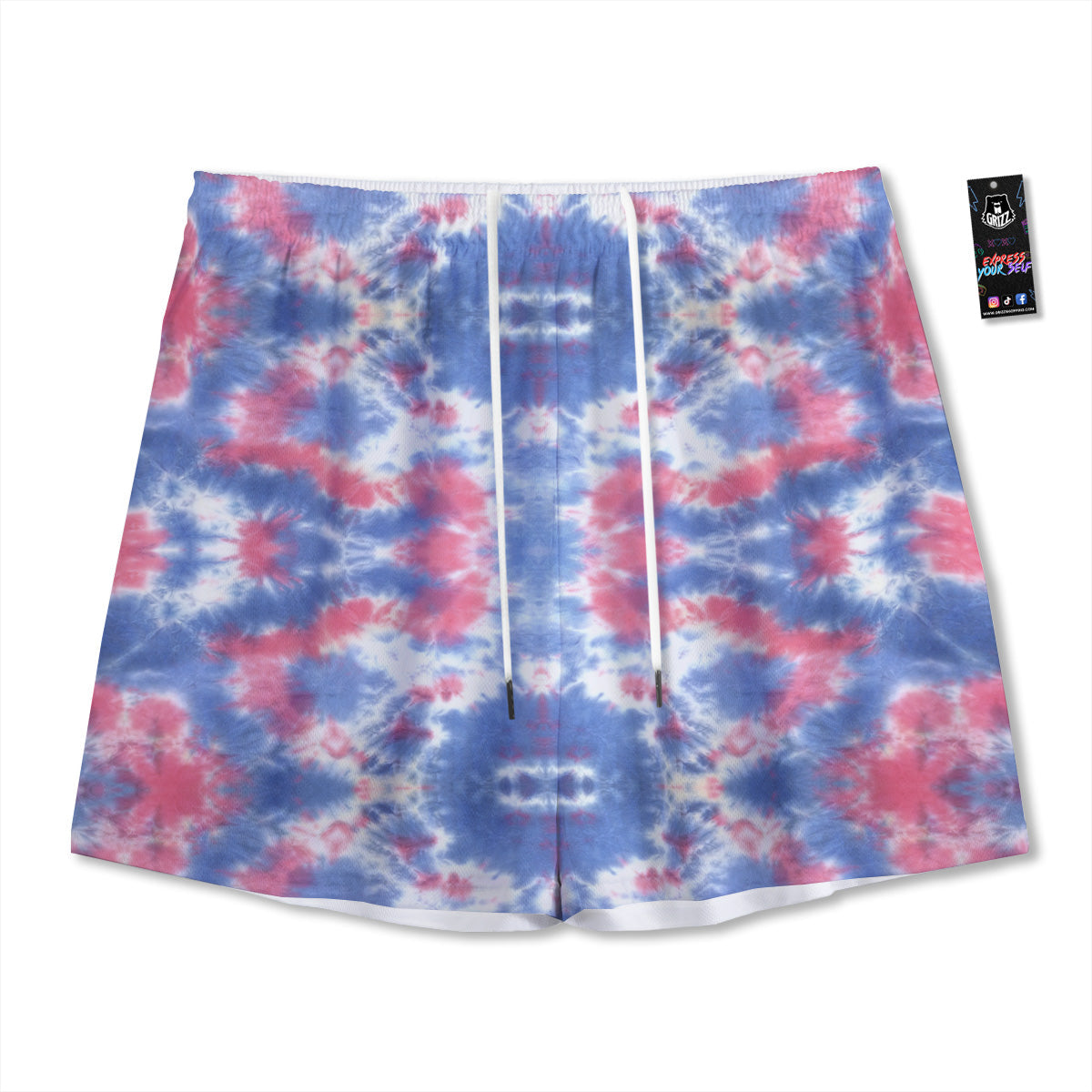 Tropical Embroidery Print Pattern Mesh Shorts