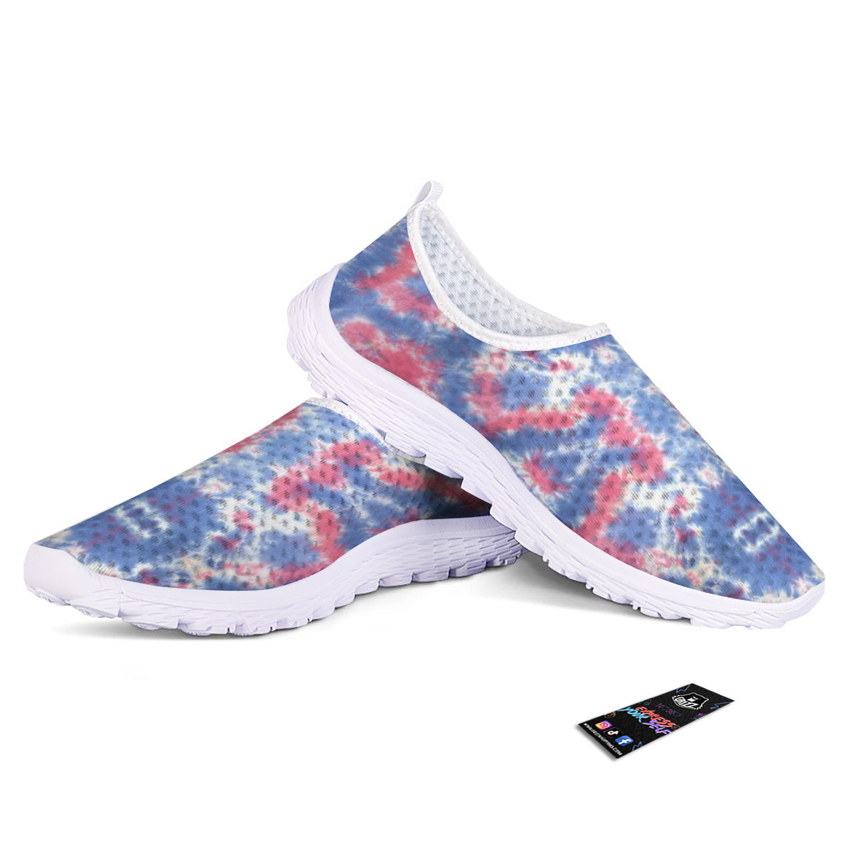 Tie Dye Two Tone Print Pattern Nurse Shoes-grizzshop