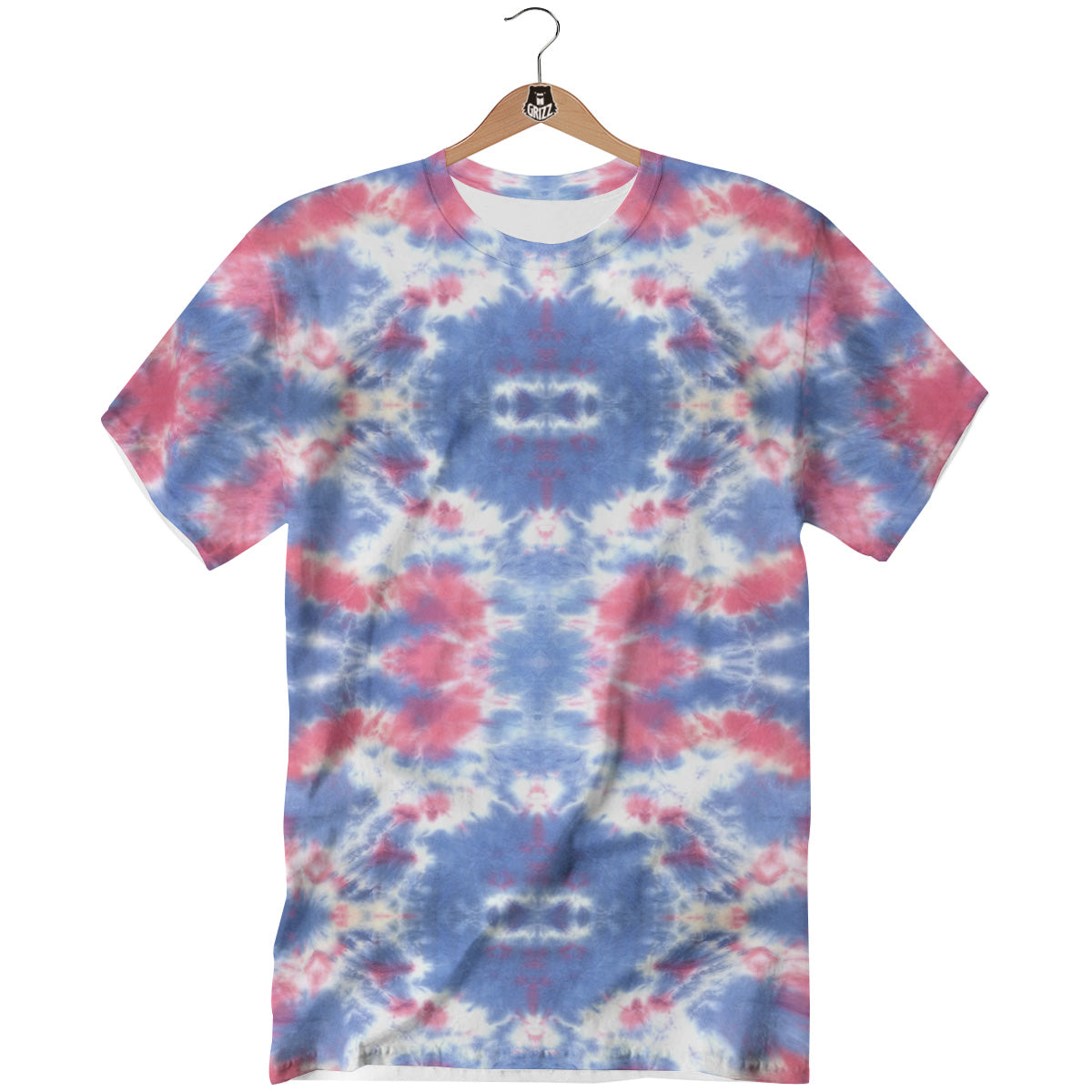Tie Dye Two Tone Print Pattern T-Shirt-grizzshop