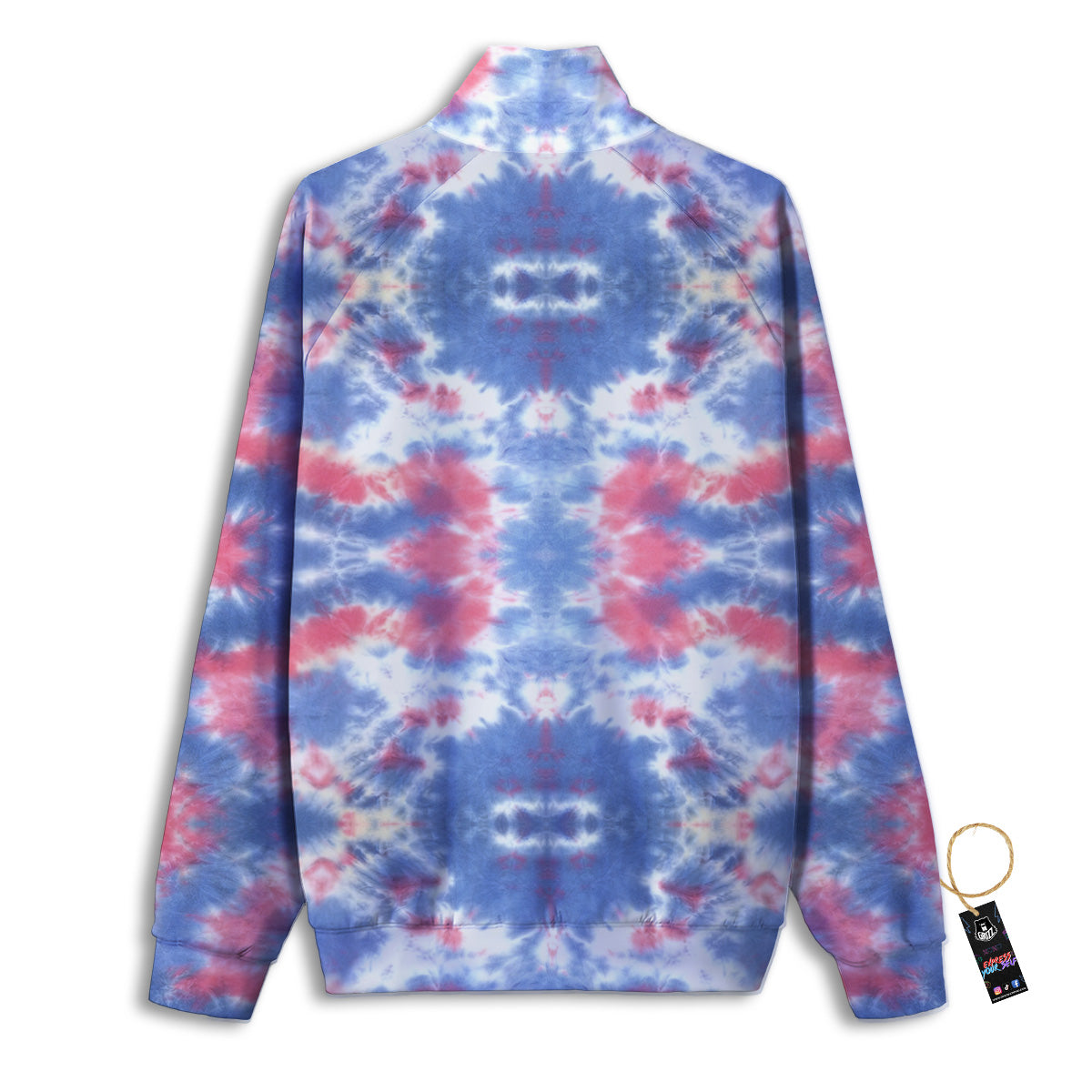 Tie Dye Two Tone Print Pattern Track Jacket-grizzshop