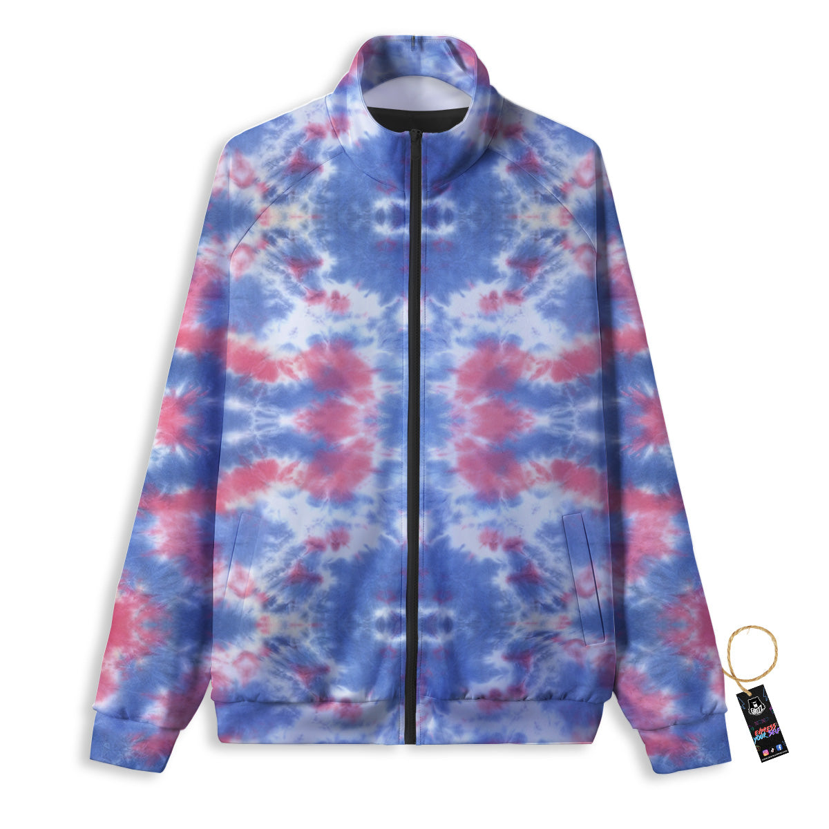 Tie Dye Two Tone Print Pattern Track Jacket-grizzshop