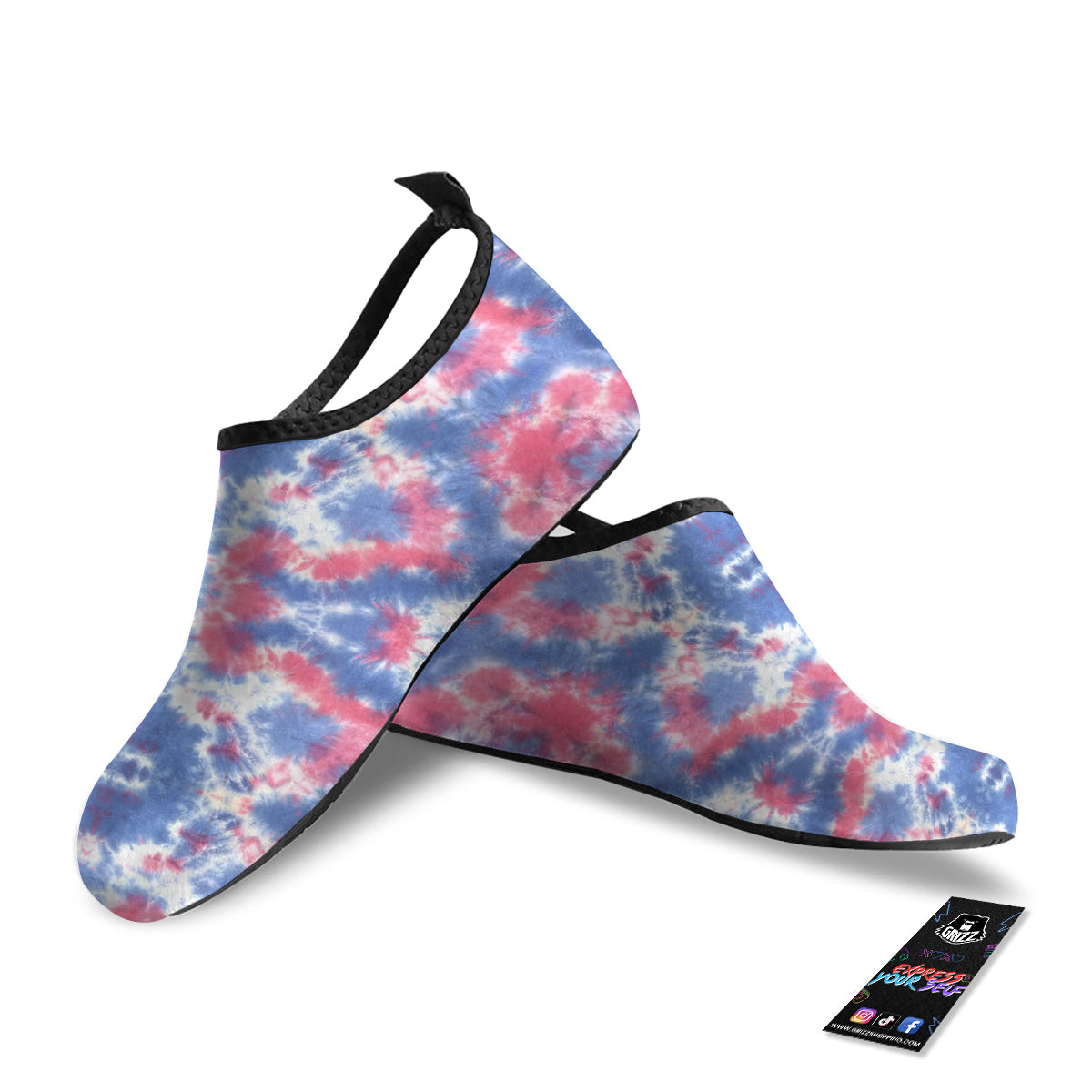 Tie Dye Two Tone Print Pattern Water Shoes-grizzshop