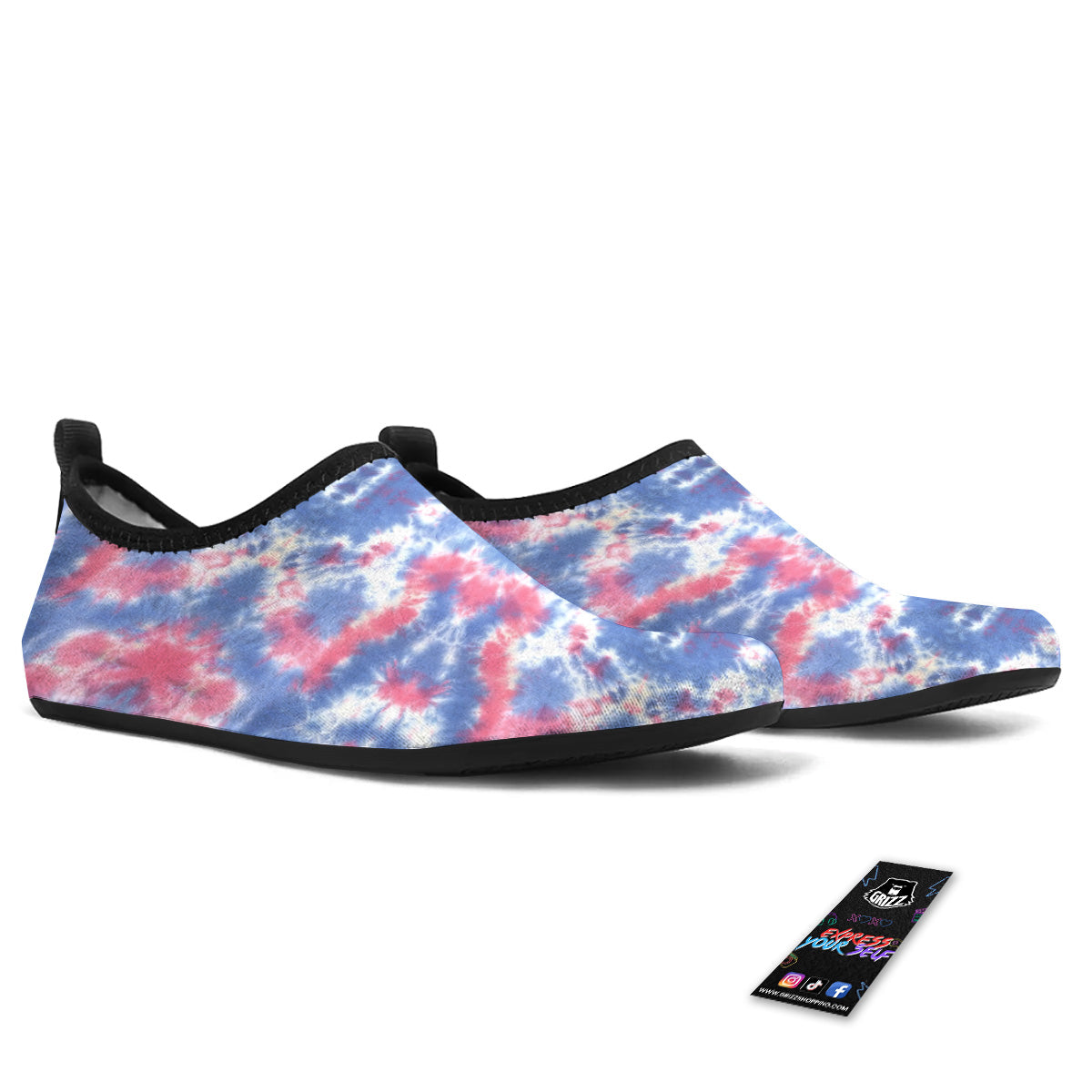 Tie Dye Two Tone Print Pattern Water Shoes-grizzshop