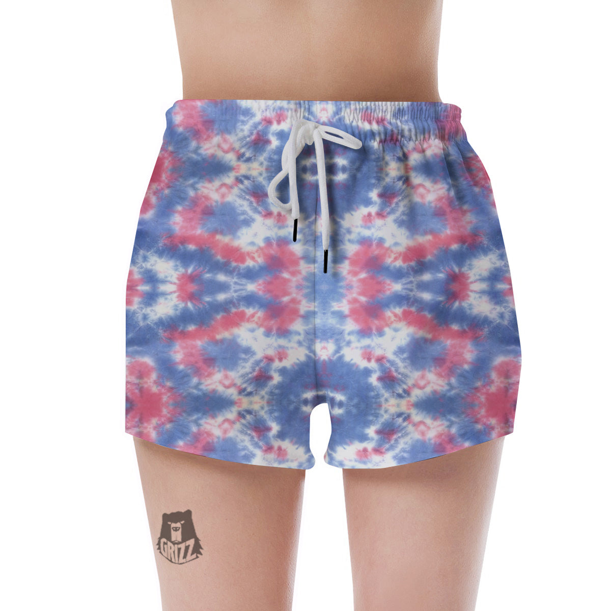 Tie Dye Two Tone Print Pattern Women's Shorts-grizzshop