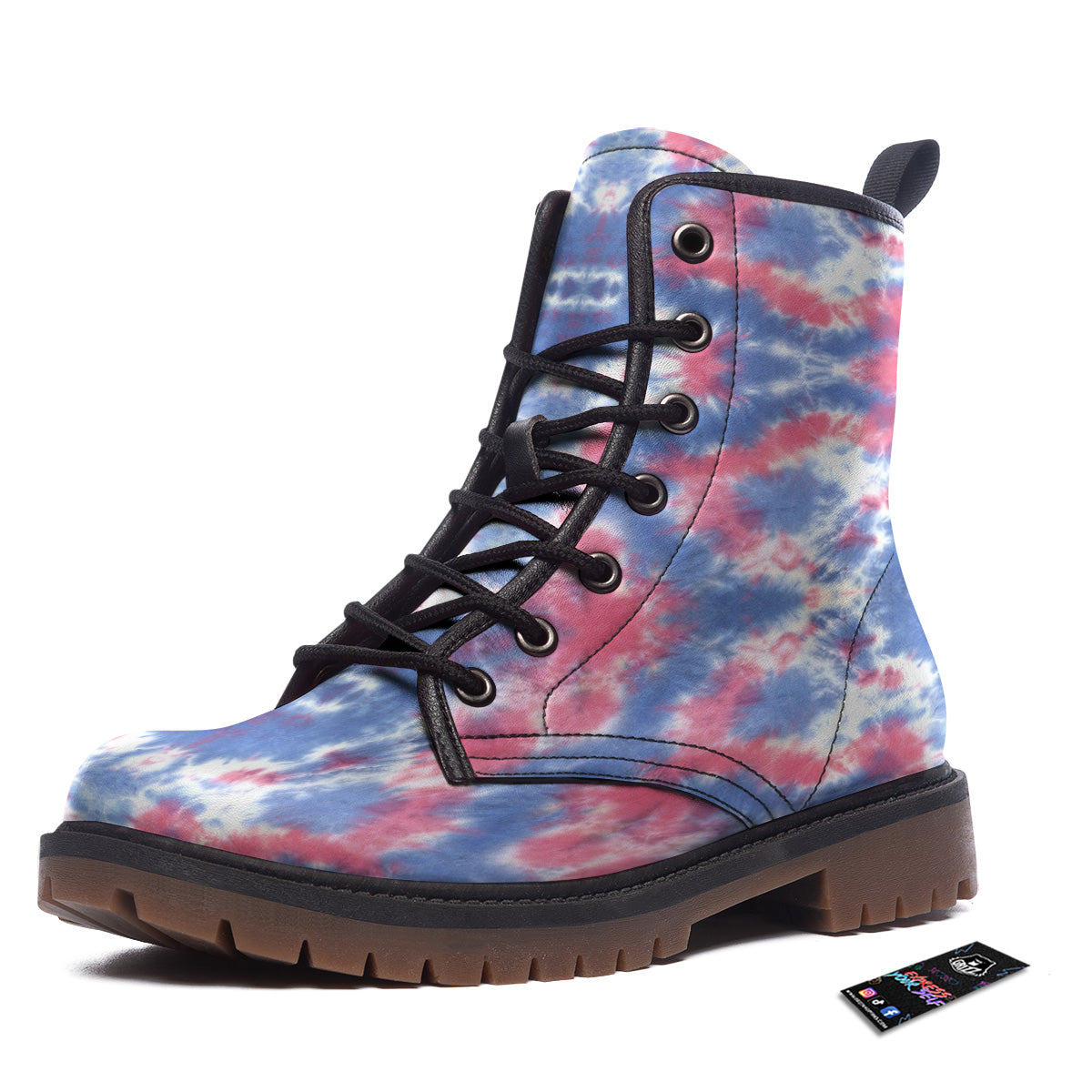 Tie Dye Two Tone Print Pattern Work Boots-grizzshop