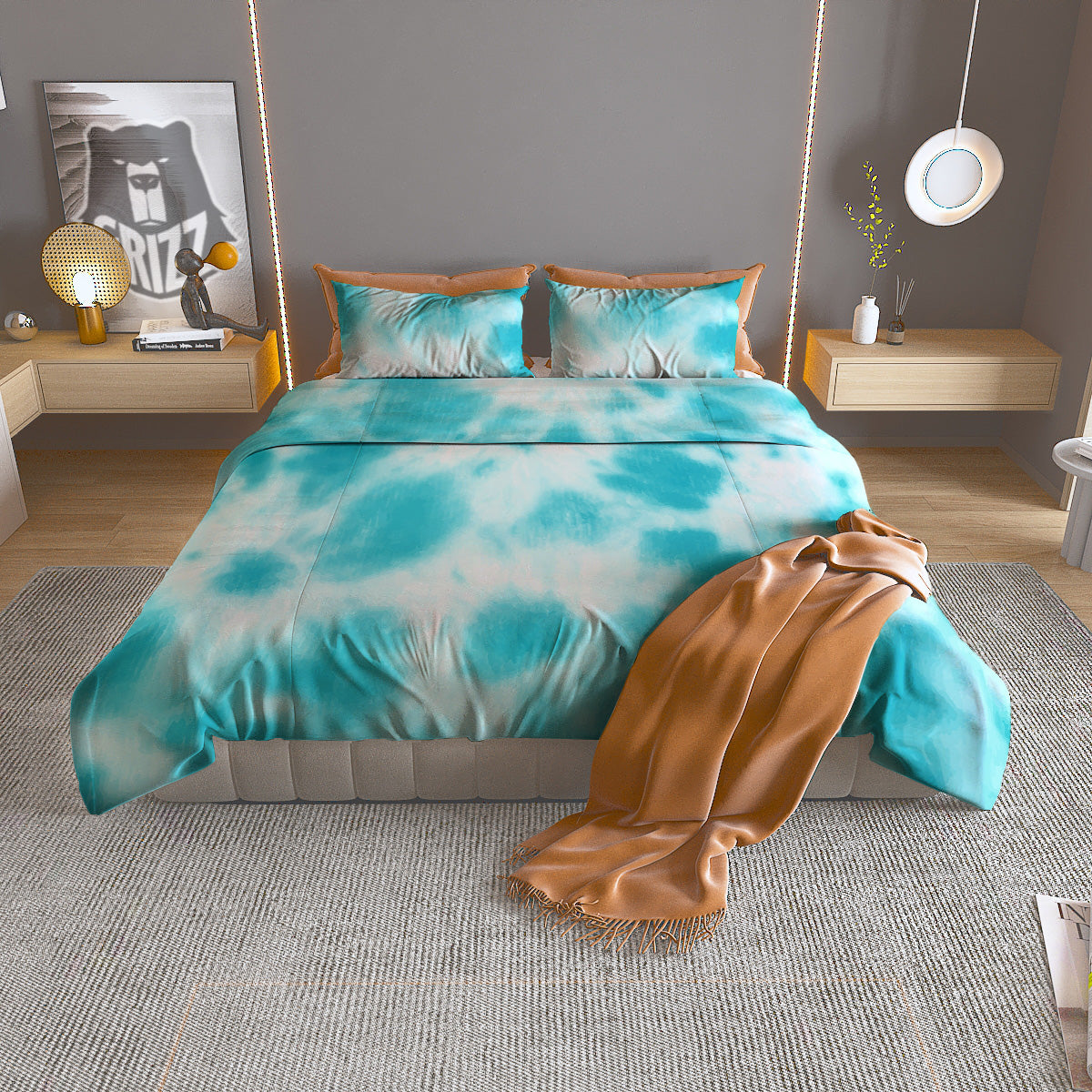 Texture Diamond Print Duvet Cover Bedding Set