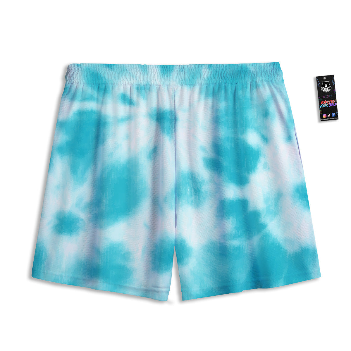 Texture Diamond Print Mesh Shorts
